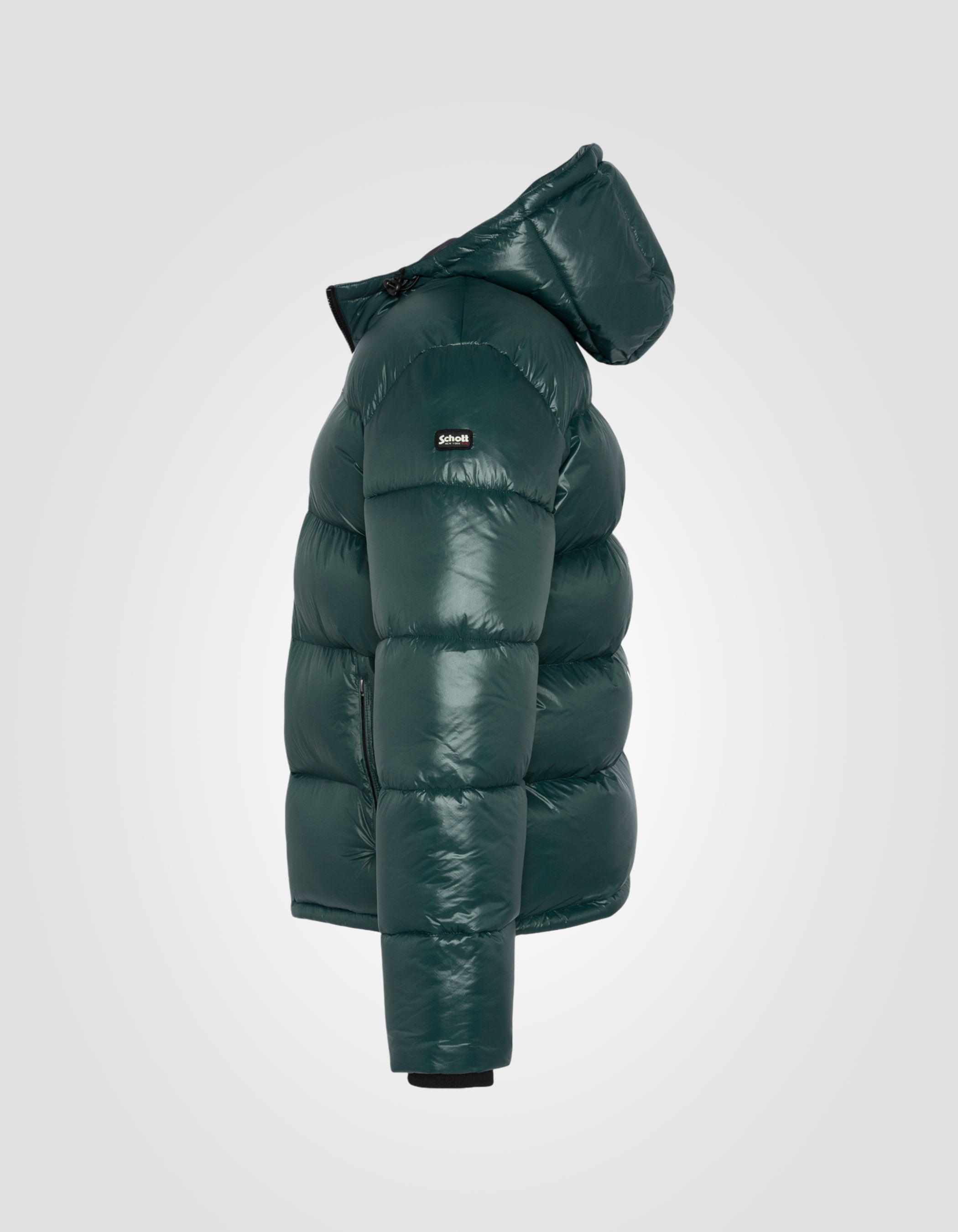 Shiny hooded puffer jacket-7