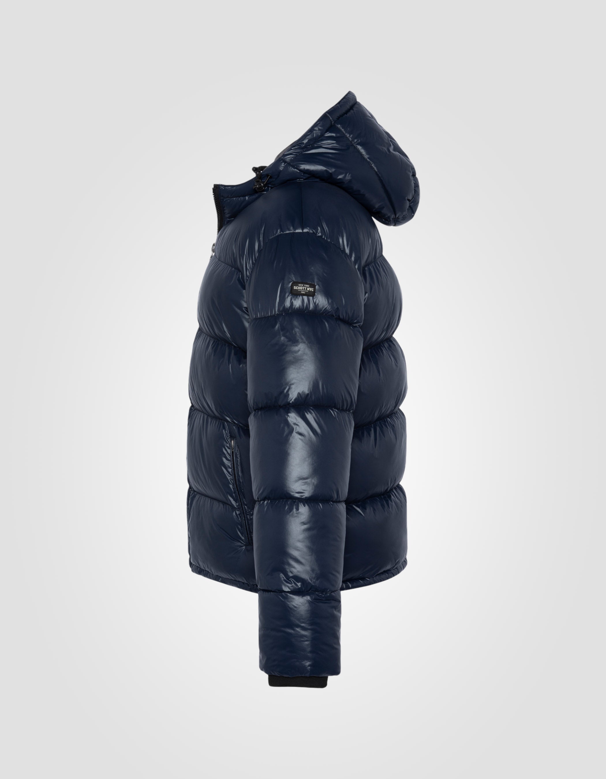 Shiny hooded puffer jacket-3