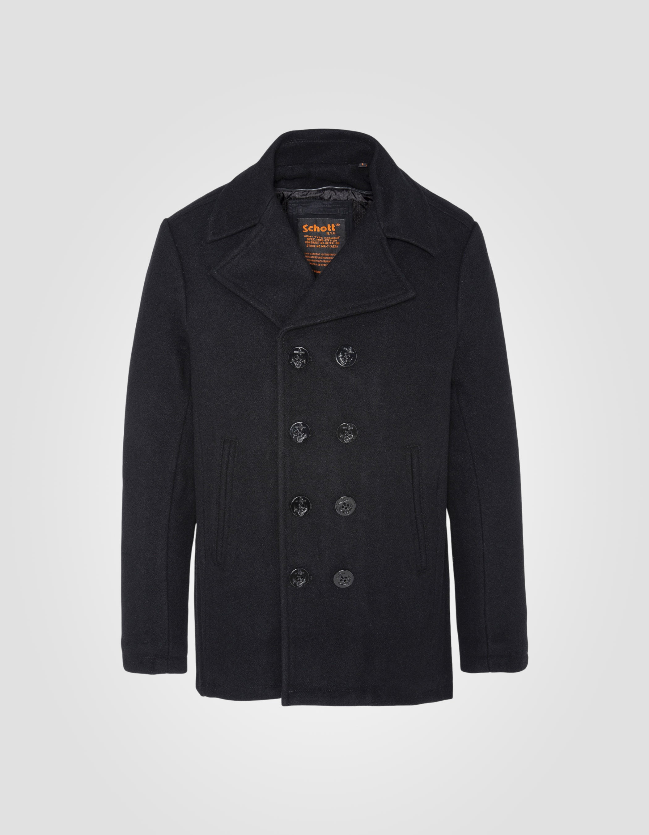 Wool blend peacoat with removable placket-3