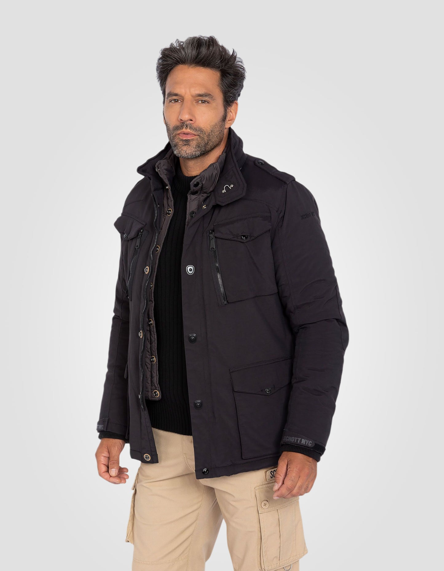 Veste army multipoches, plastron amovible