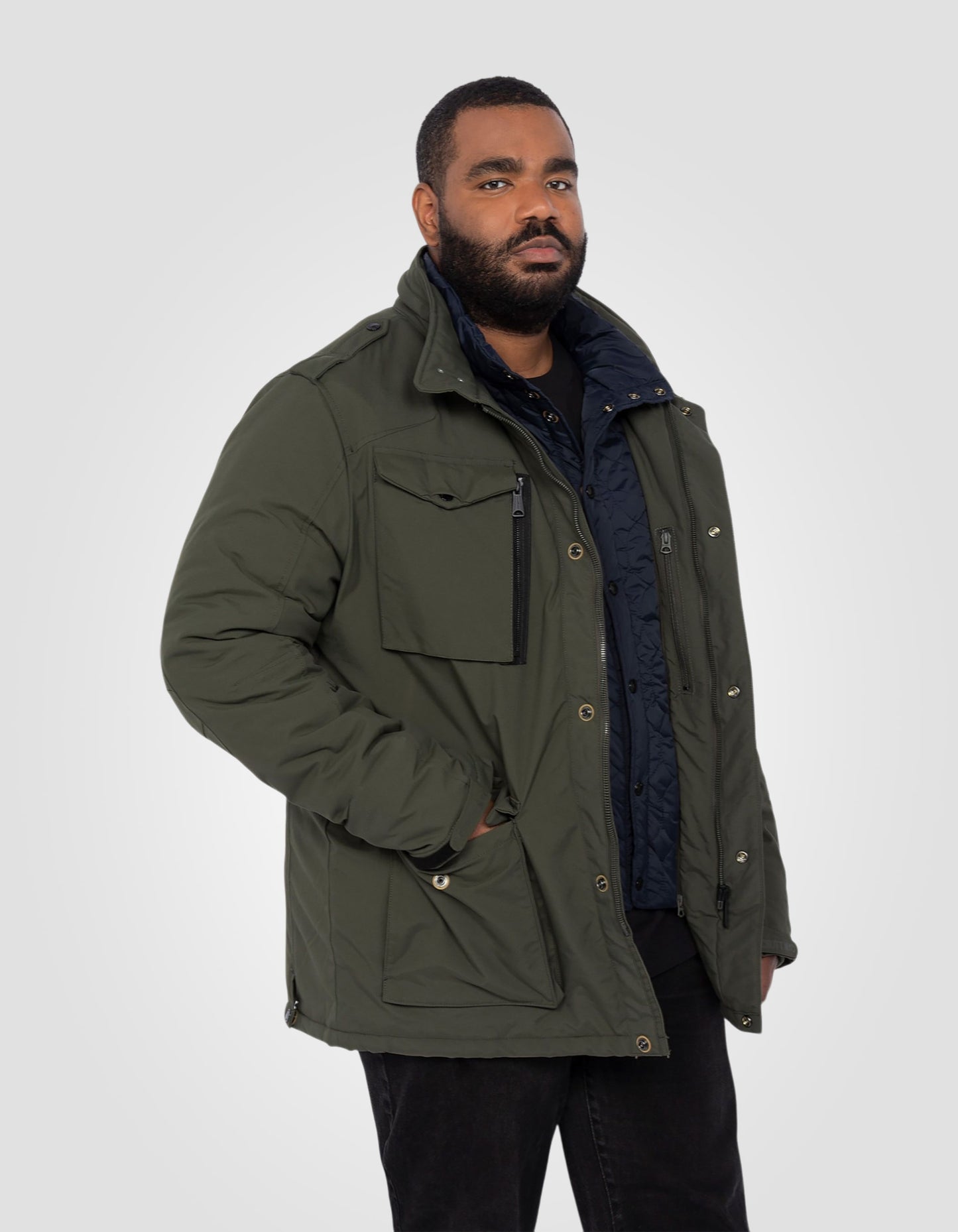 Veste army multipoches, plastron amovible, Grande taille