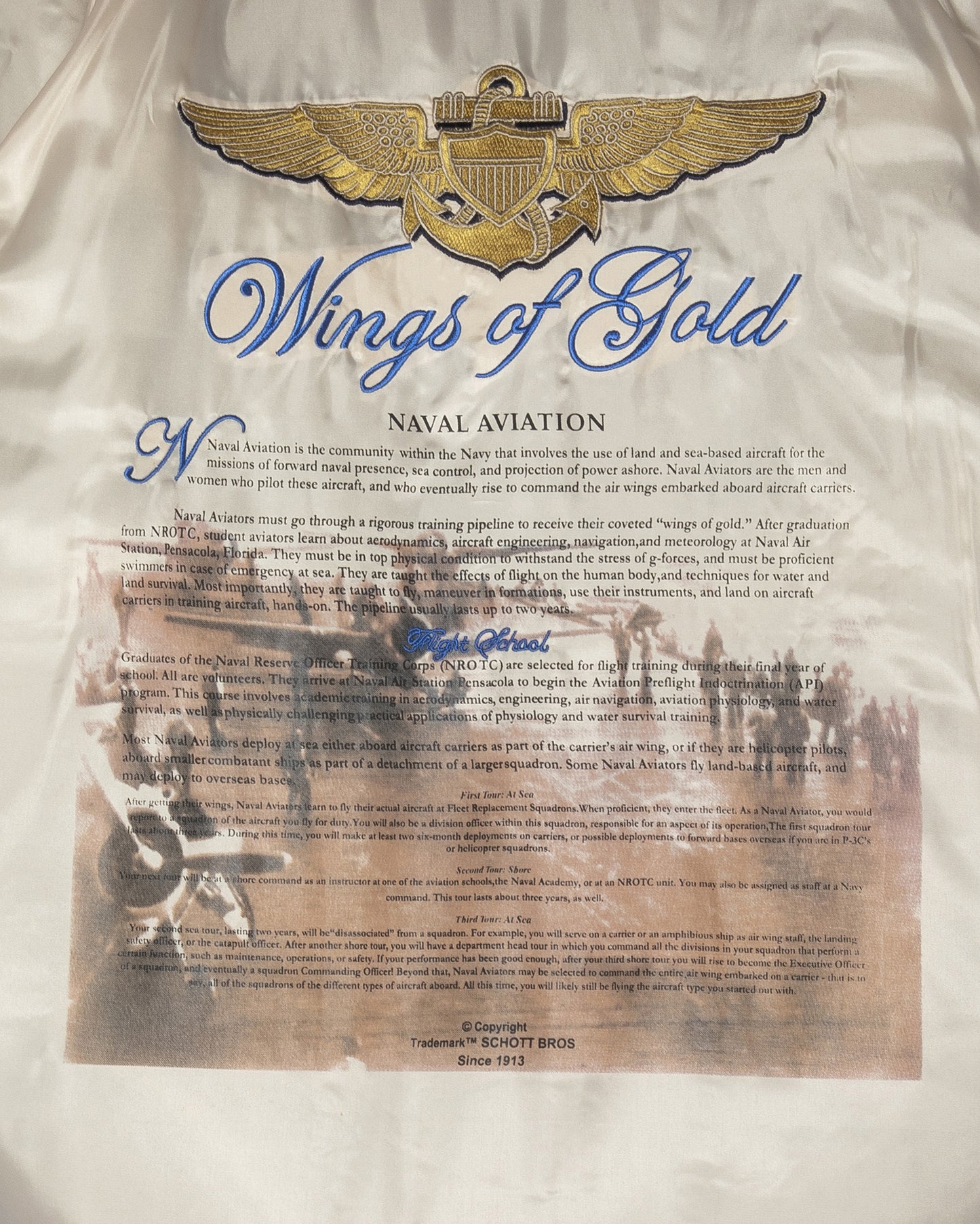 Blouson aviateur en cuir G-1 "Wings of Gold", mythique USA