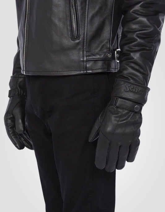 Snap fastener gloves, buffalo leather