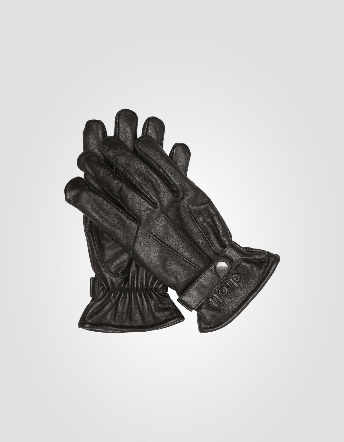 Snap fastener gloves, buffalo leather