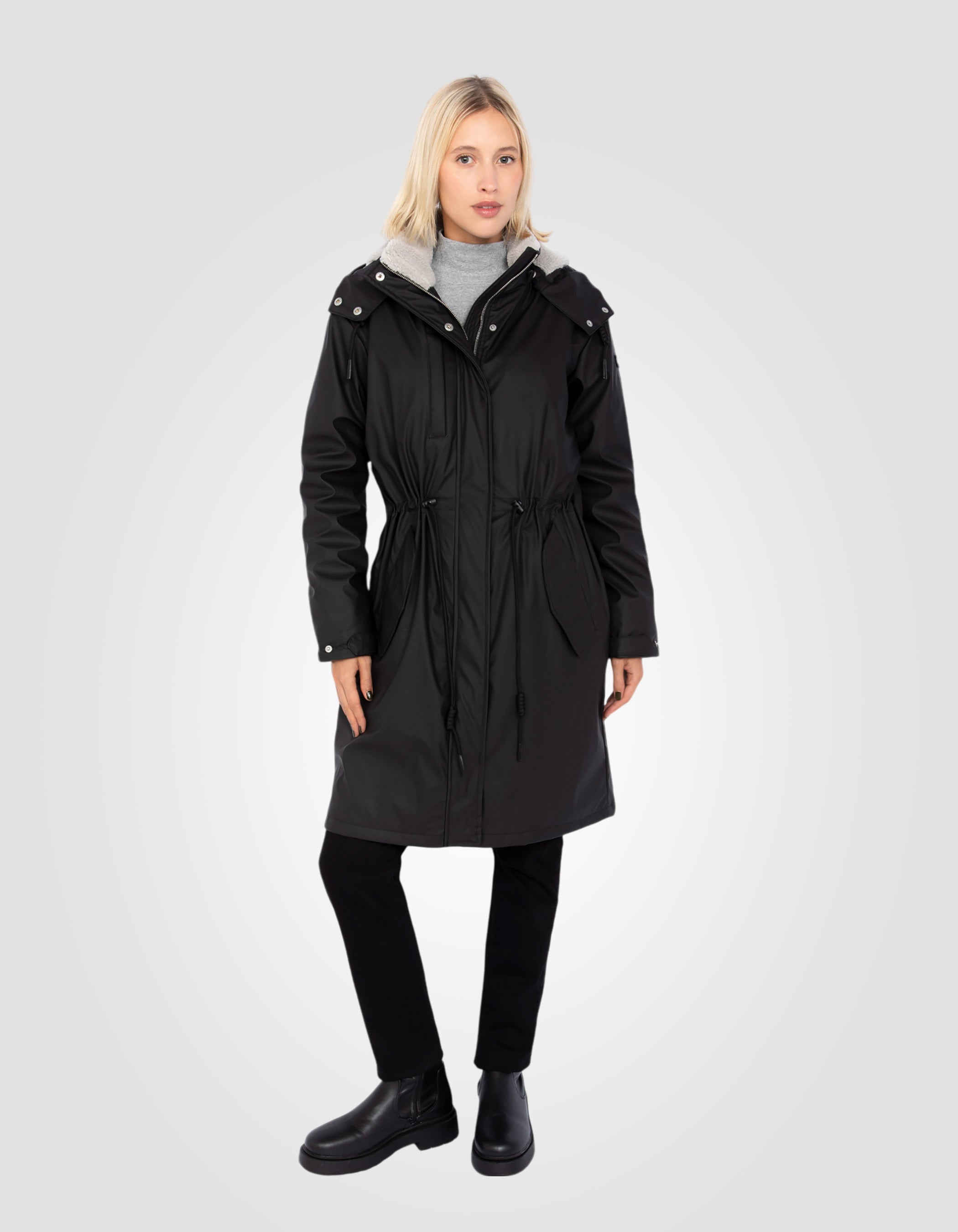 Long rubber-look parka-1