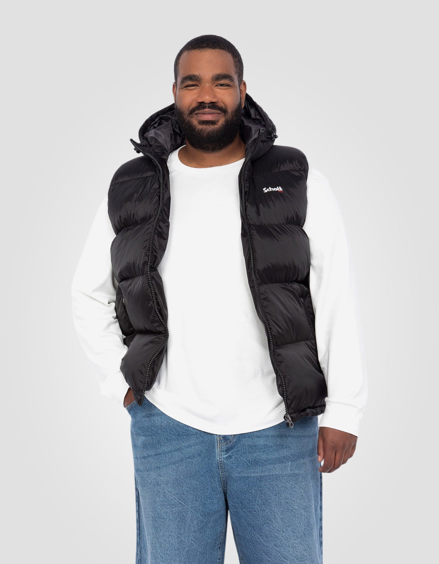 Sleeveless puffer jacket, Plus size