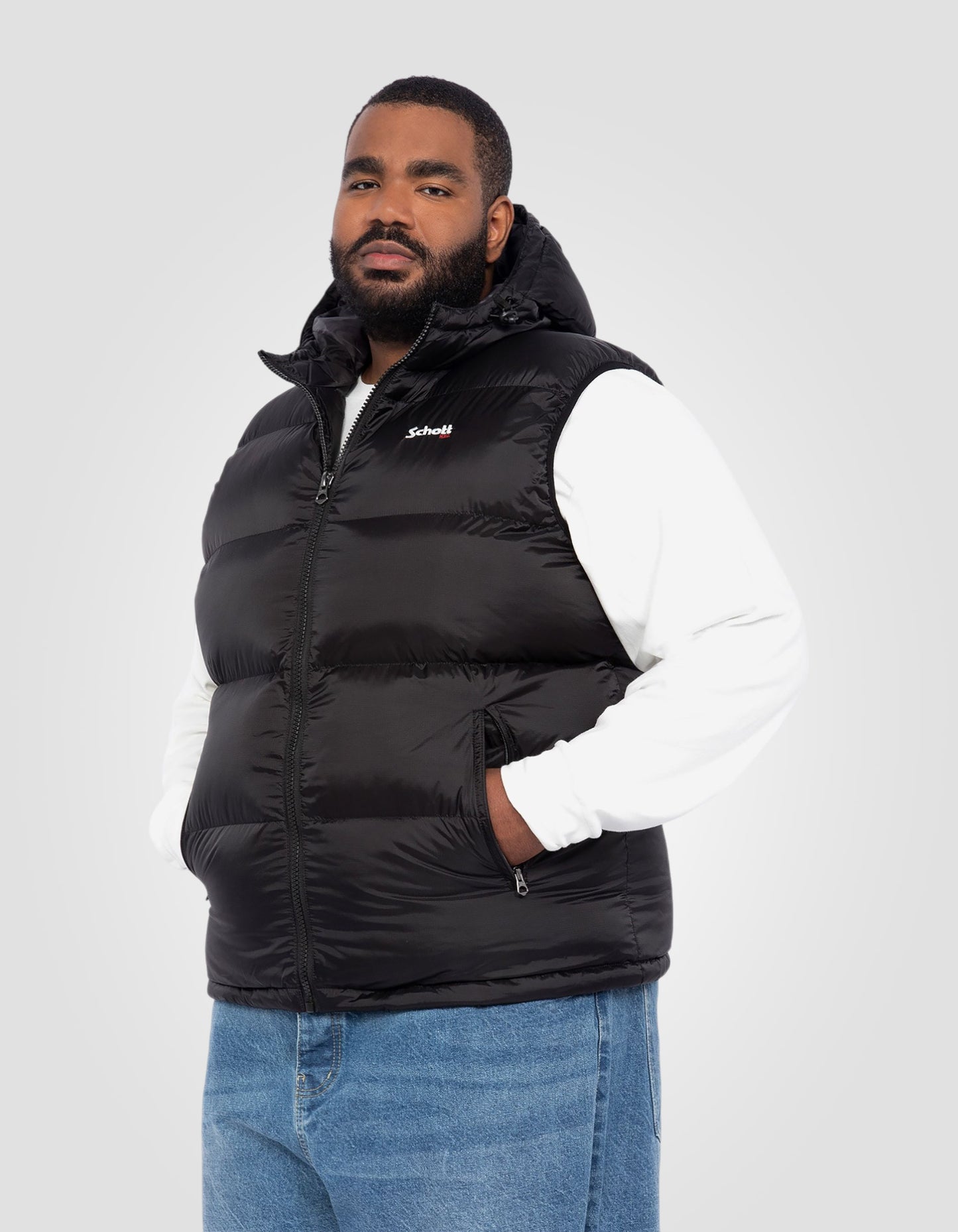 Sleeveless puffer jacket, Plus size