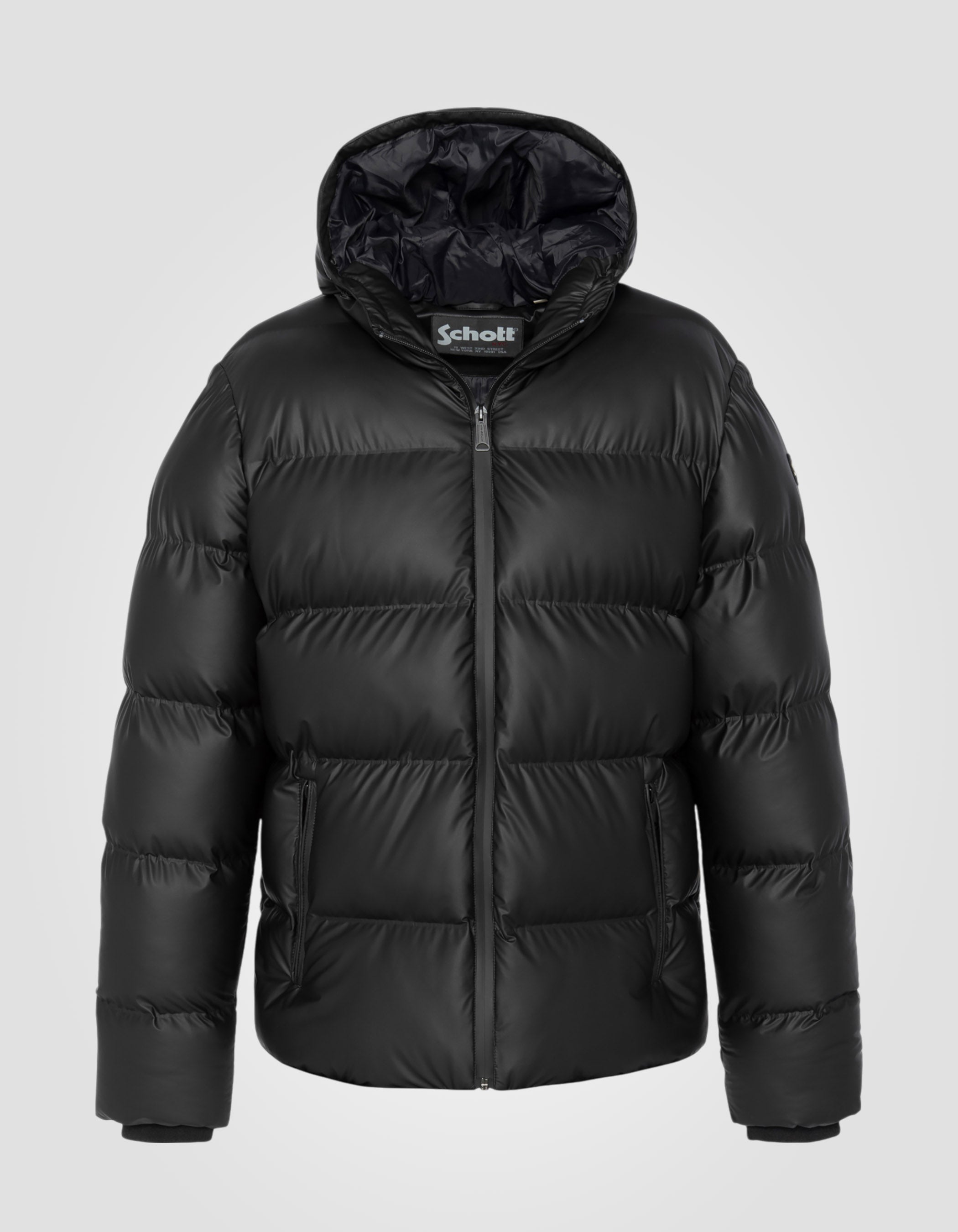 Hooded rubber puffer jacket-2