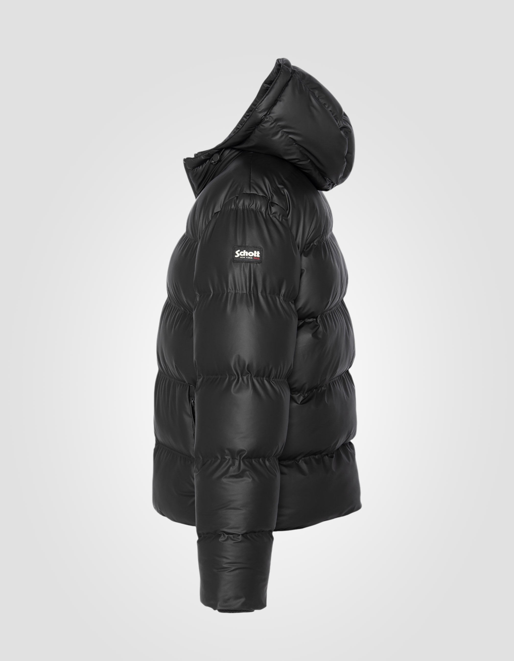 Hooded rubber puffer jacket-7