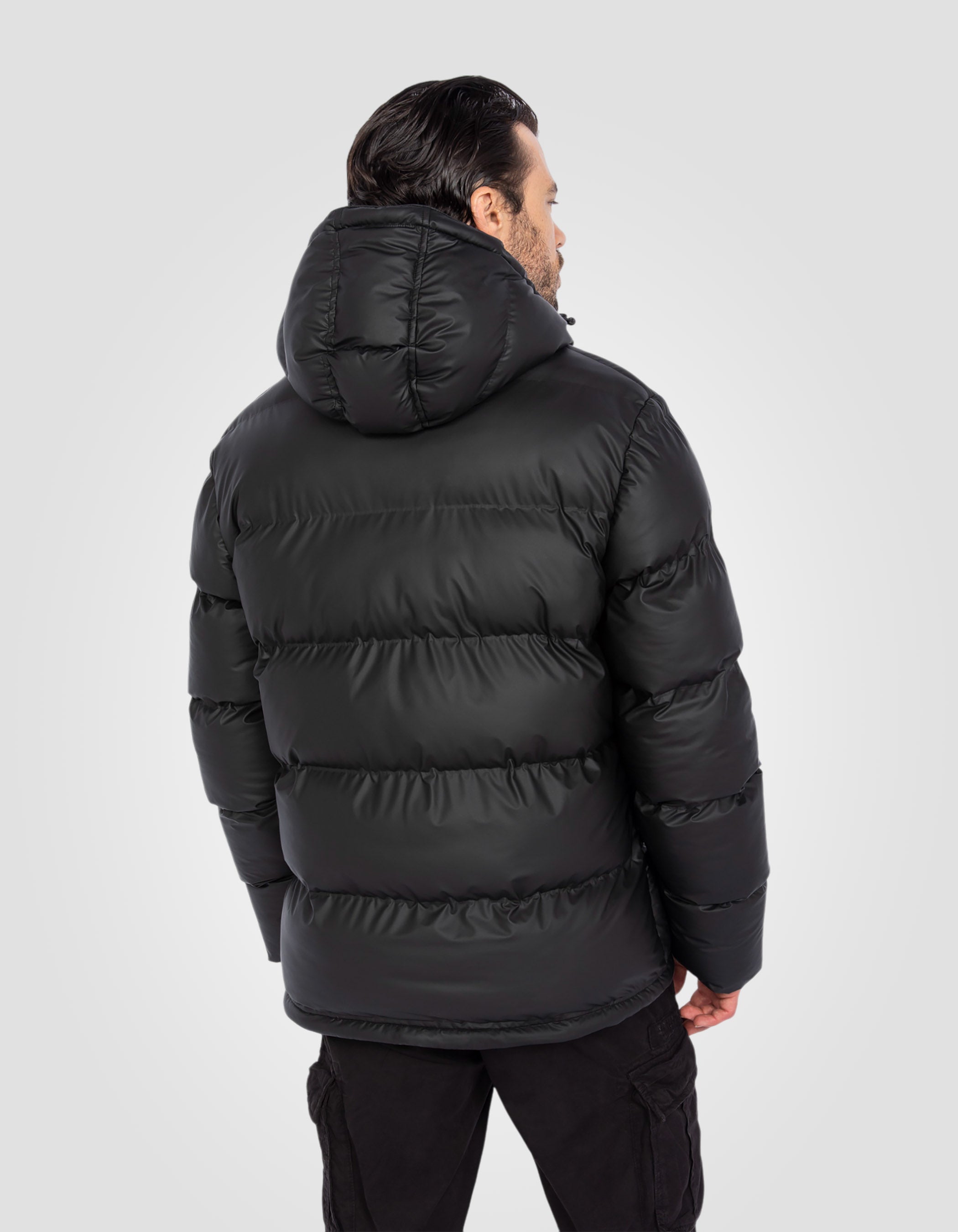 Hooded rubber puffer jacket-6