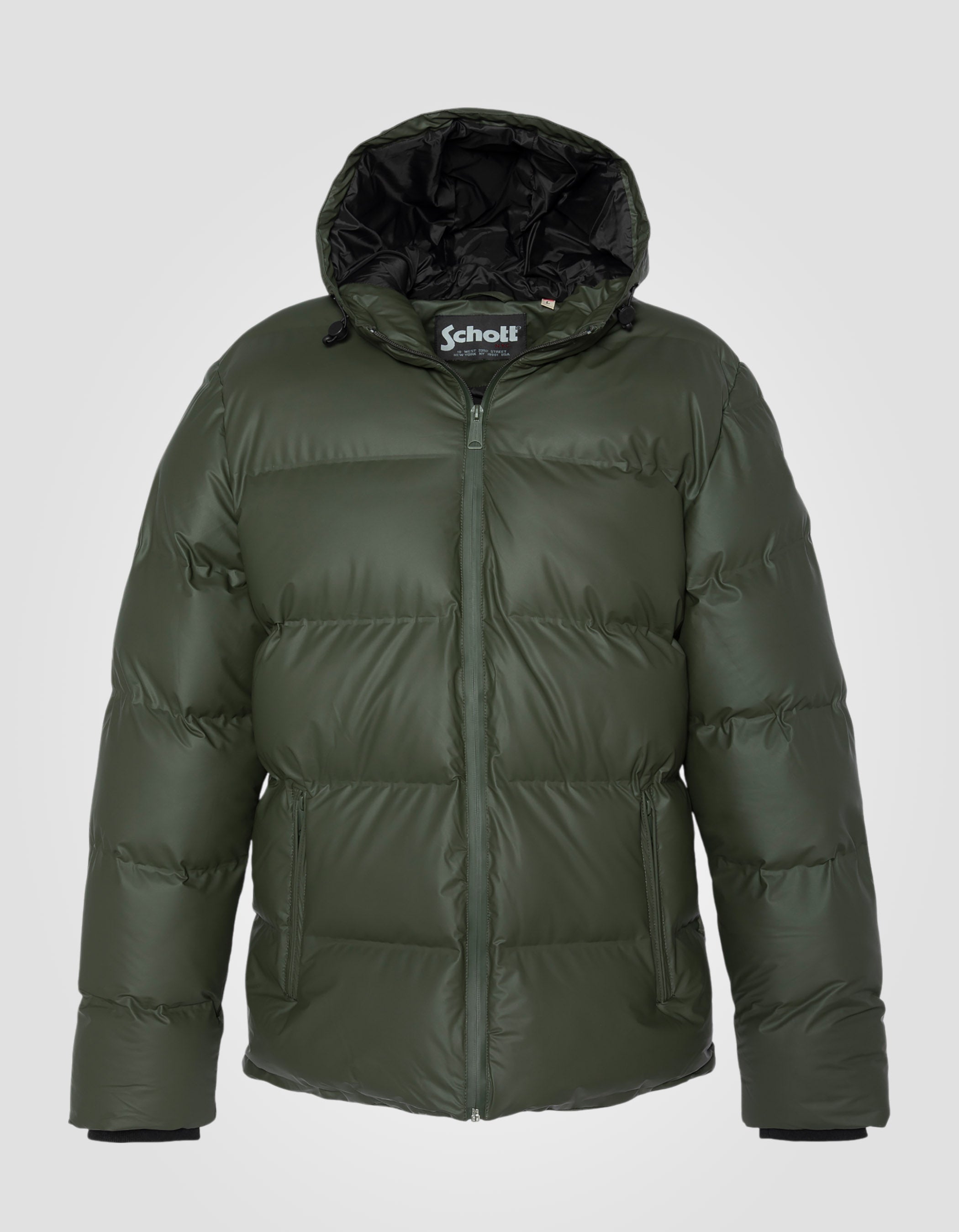 Hooded rubber puffer jacket-1