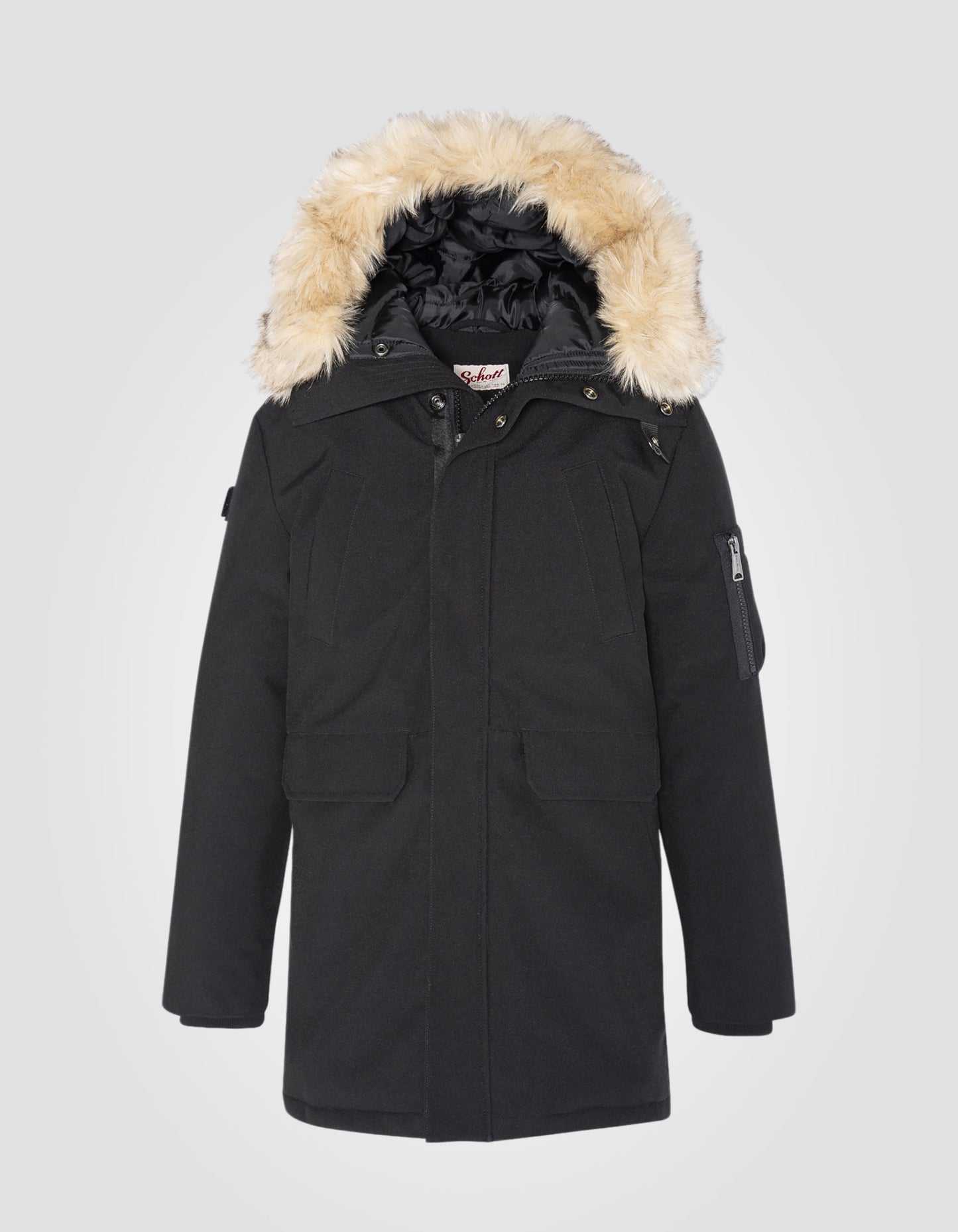 Parka with fixed hood