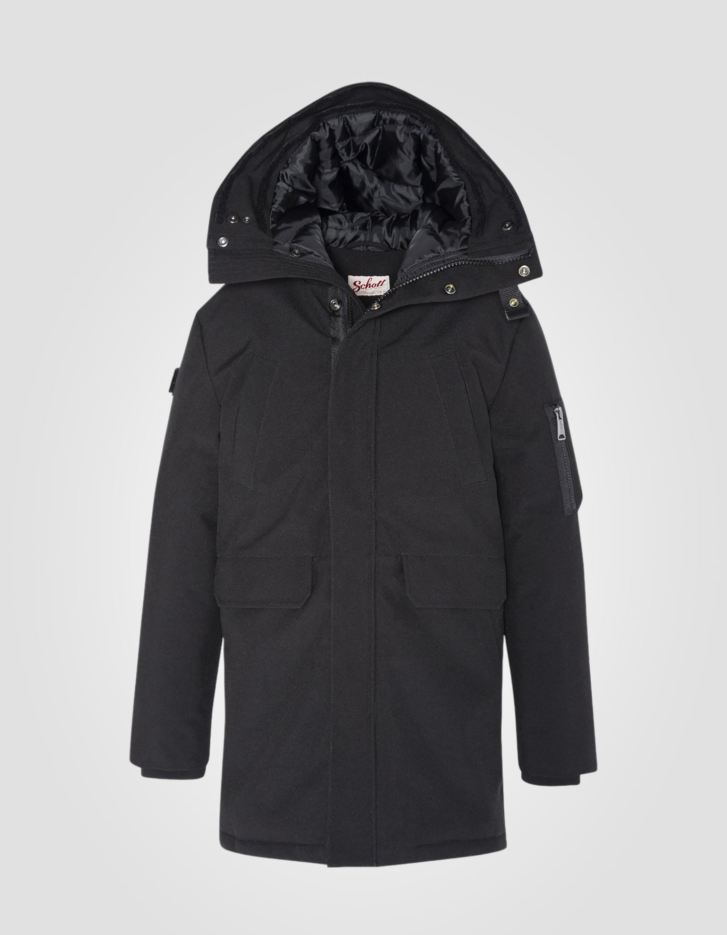 Parka with fixed hood