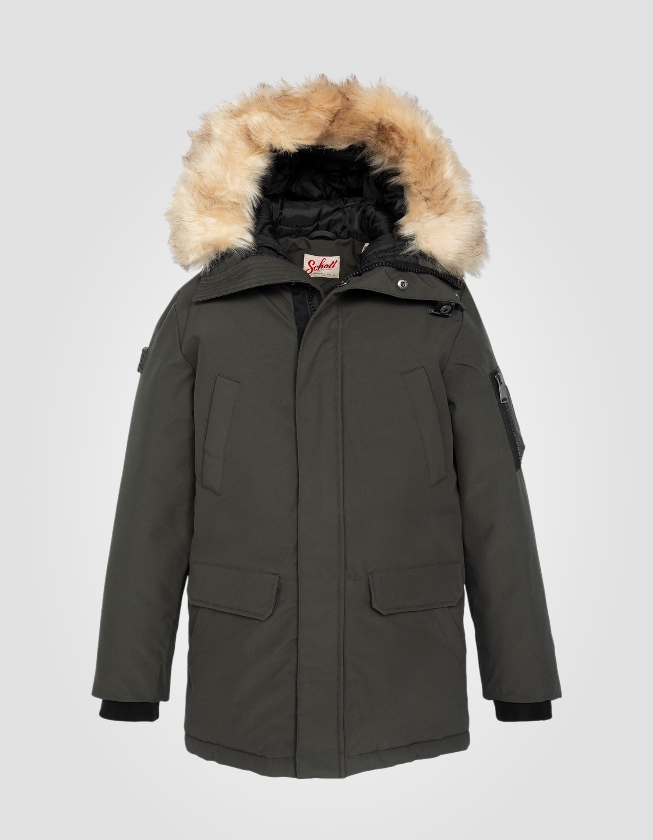 Parka with fixed hood-1