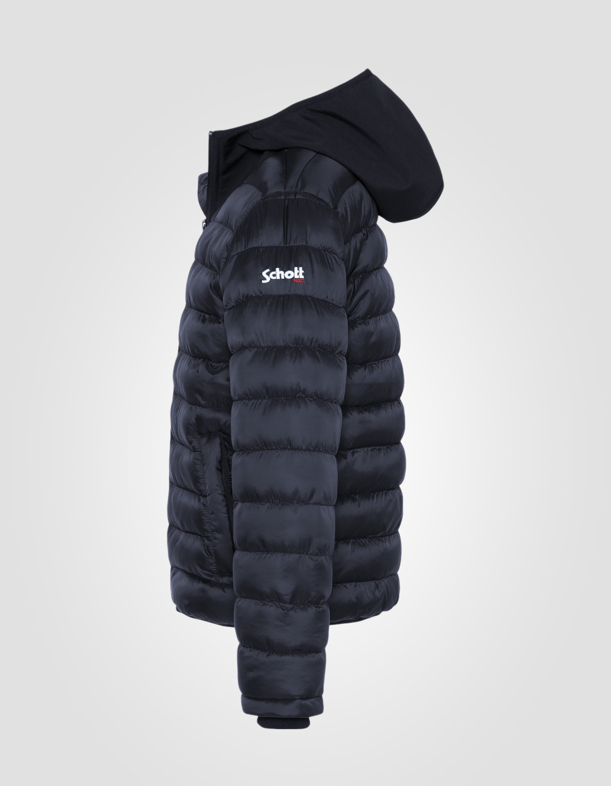 Lightweight bi-material puffer jacket-3