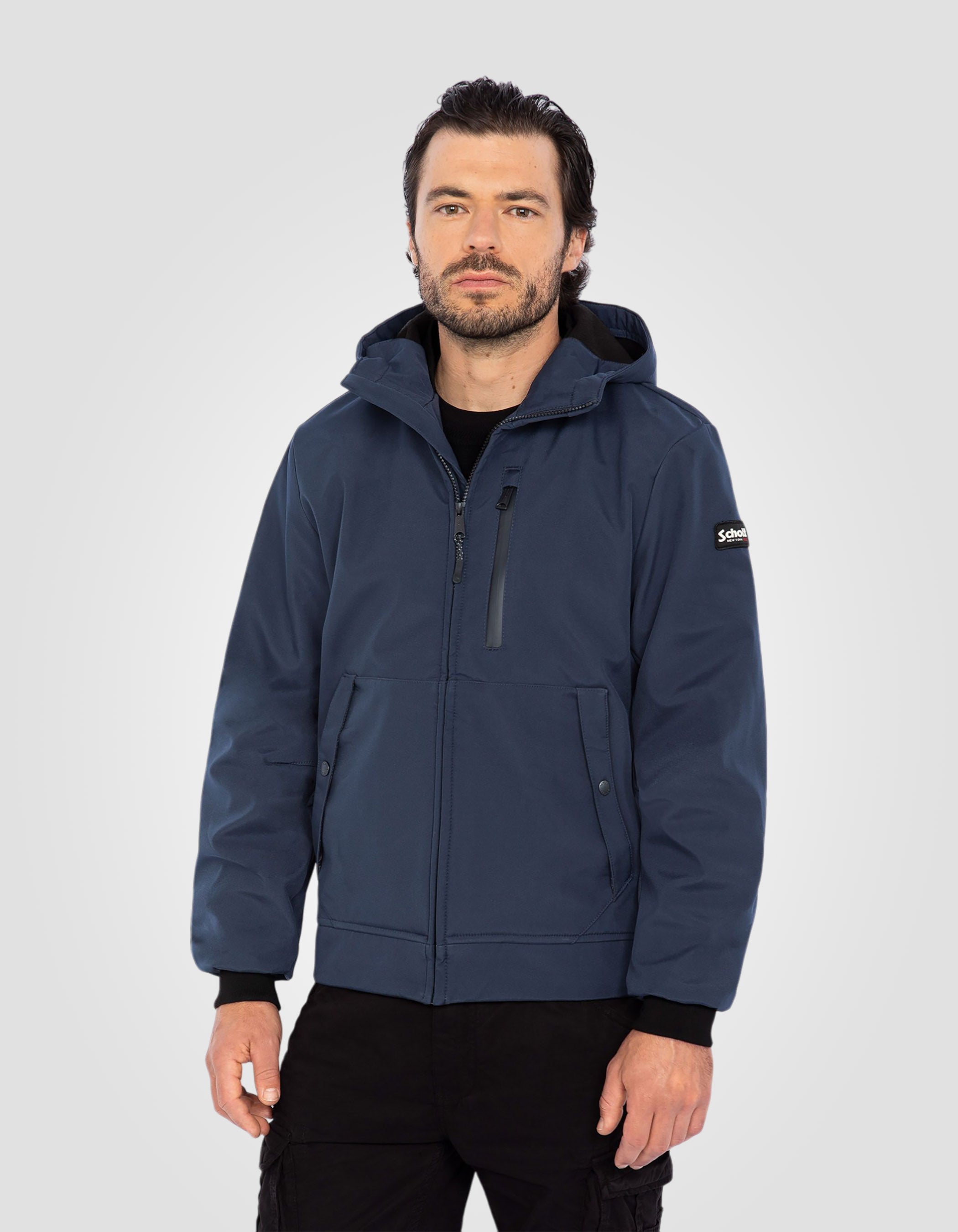 Water-repellent short softshell parka-3