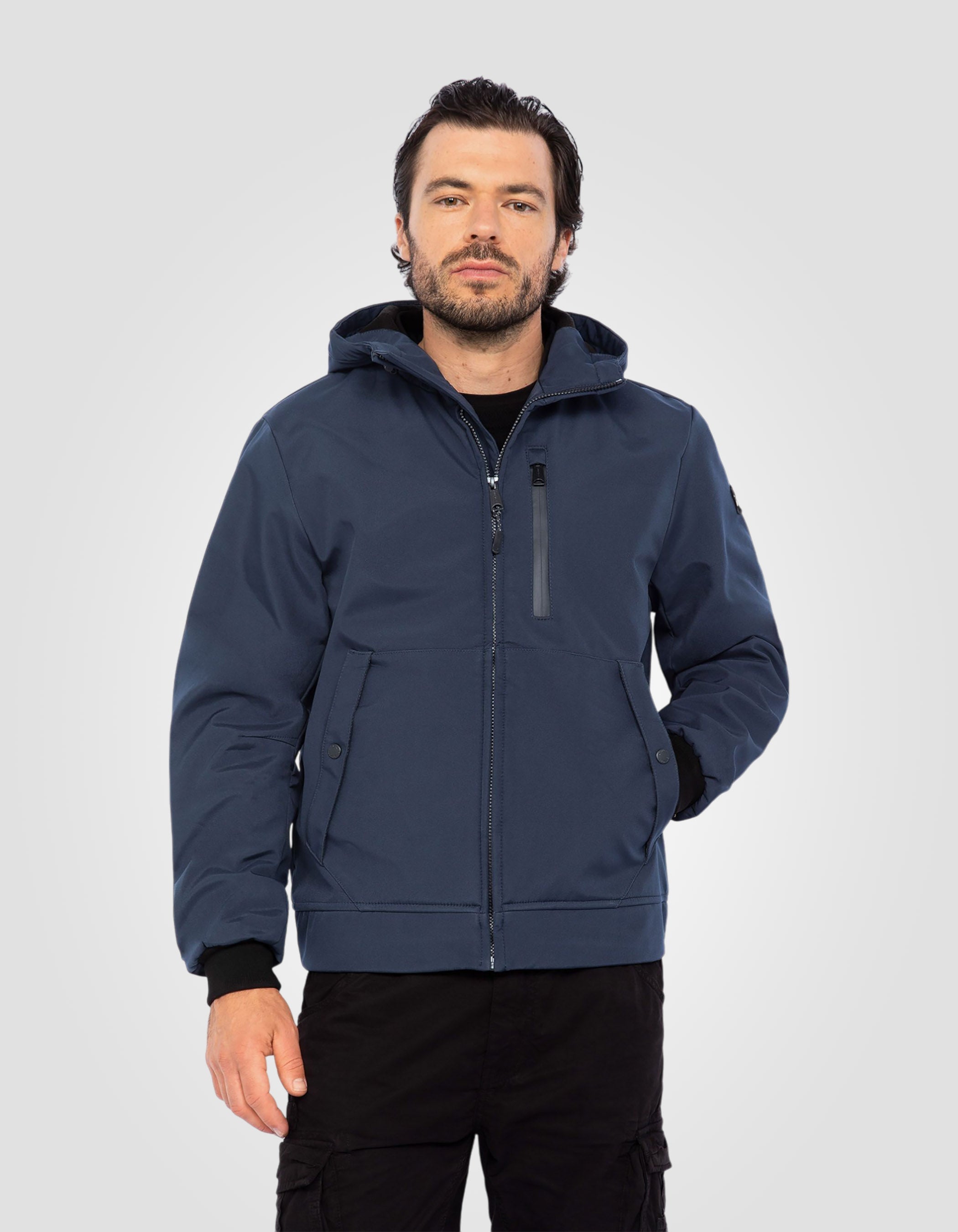 Water-repellent short softshell parka-4