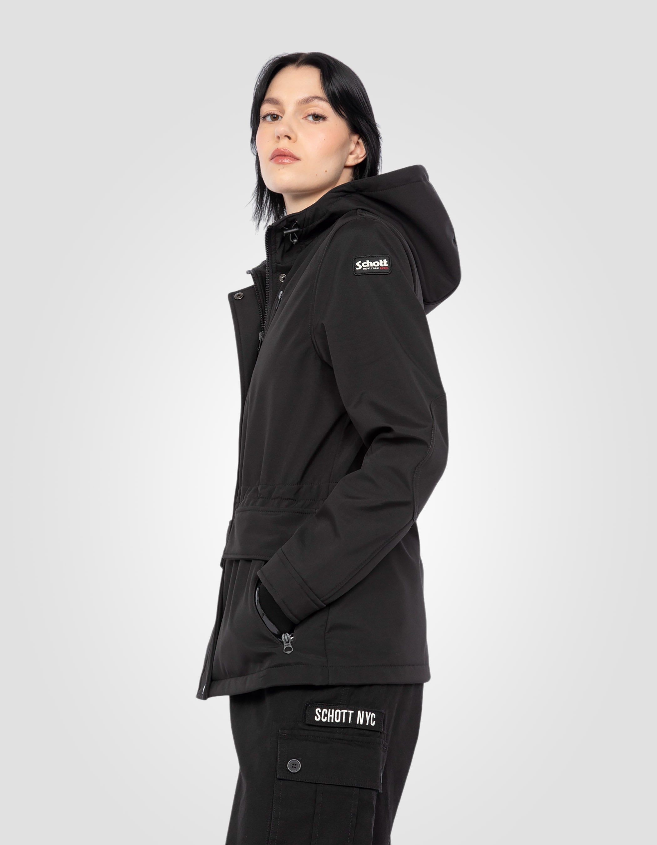 Short softshell parka, urban style-5