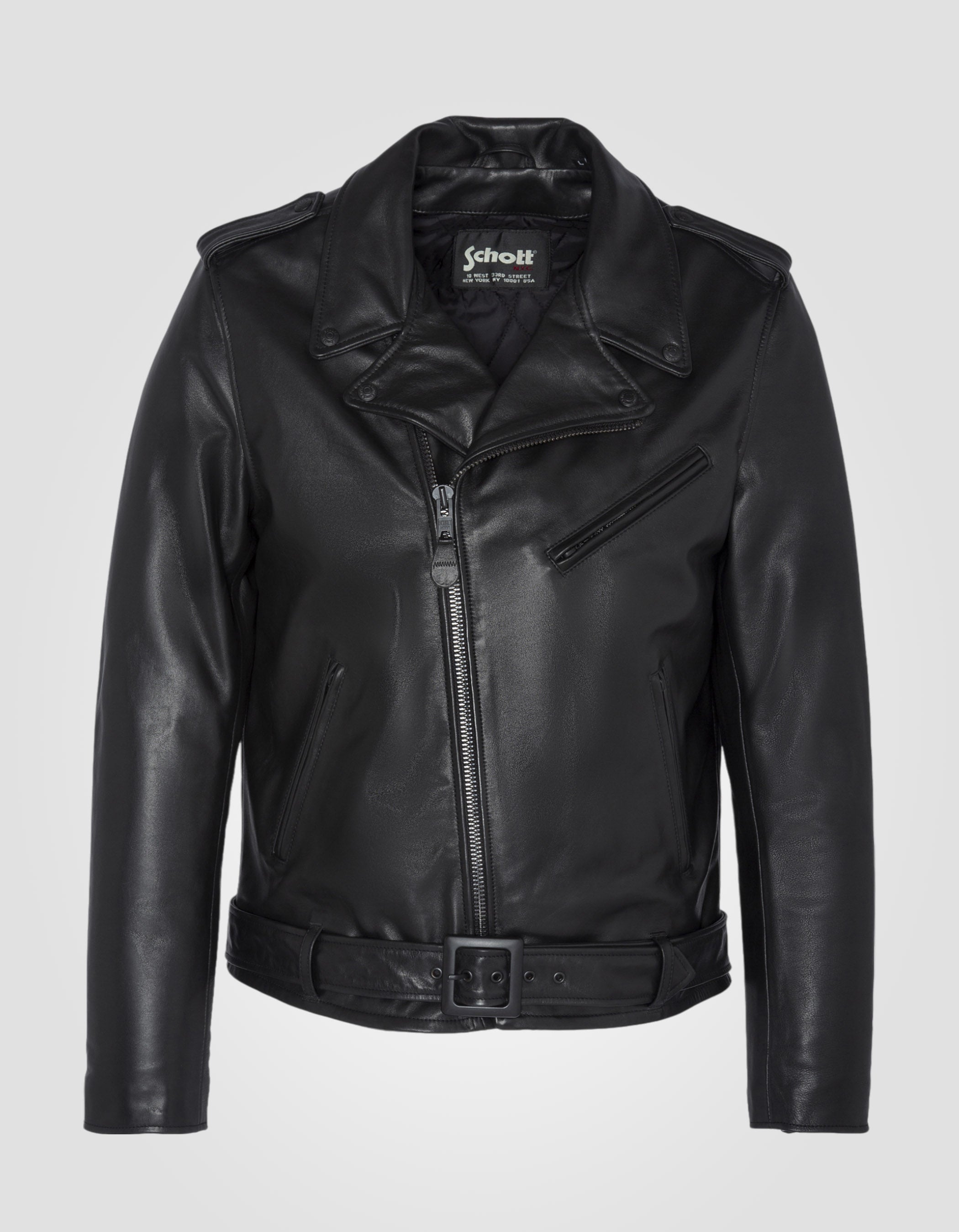 „full black“ Perfecto®-Jacke mit Gürtel, Rindsleder-2