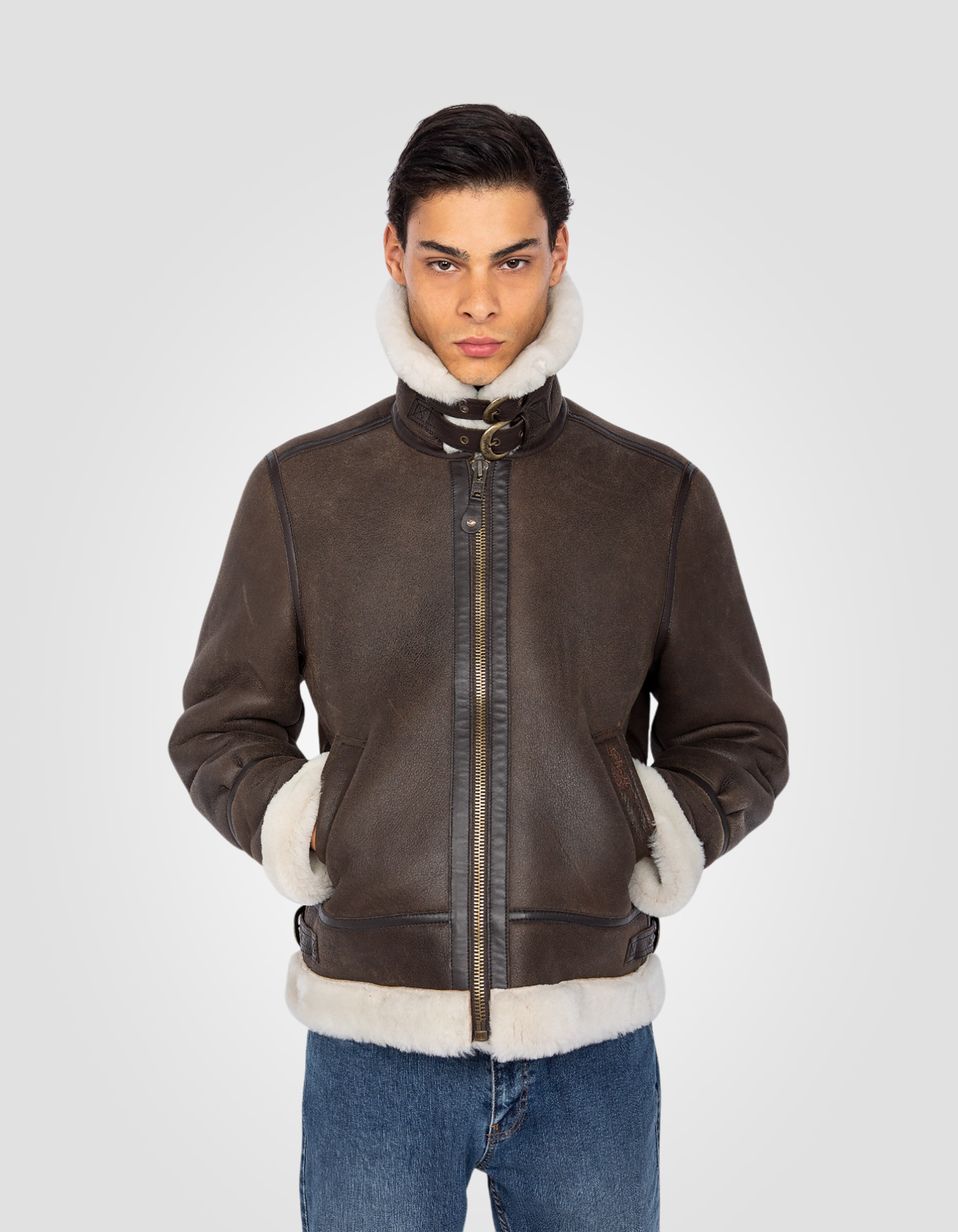 B-3 Bomber jacket, sheepskin leather-3