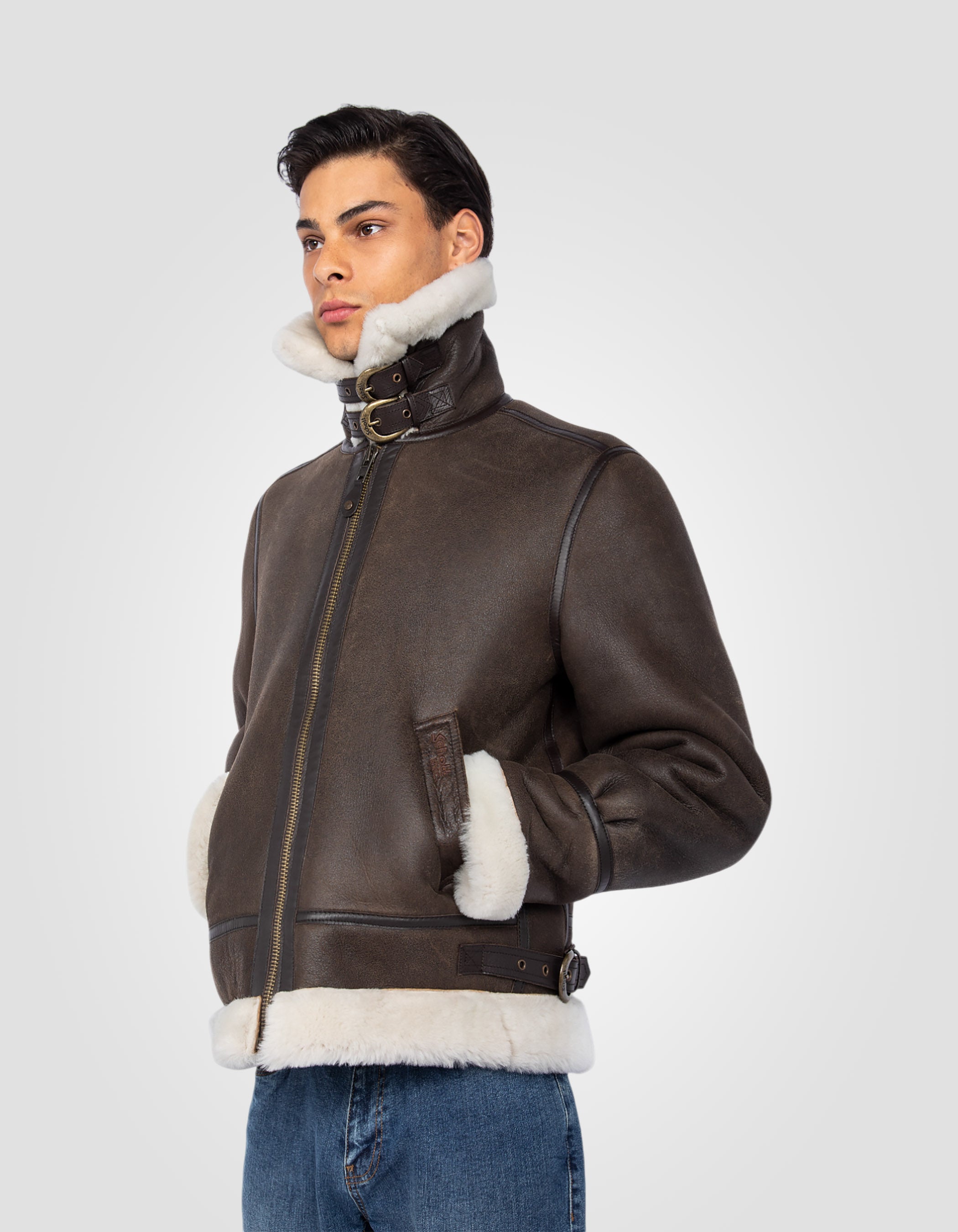 B-3 Bomber jacket, sheepskin leather-5