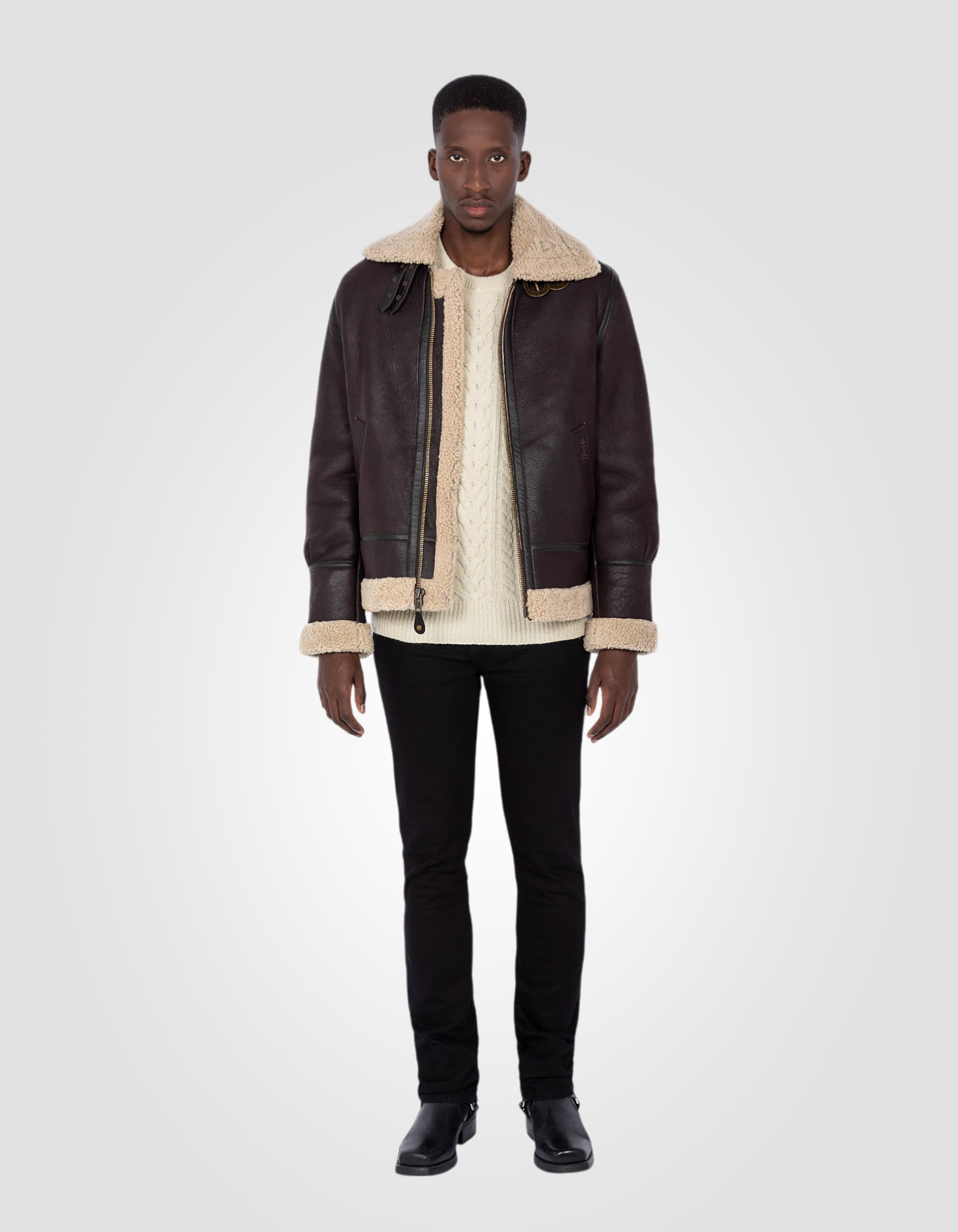 B-3 Bomber jacket, sheepskin leather-1