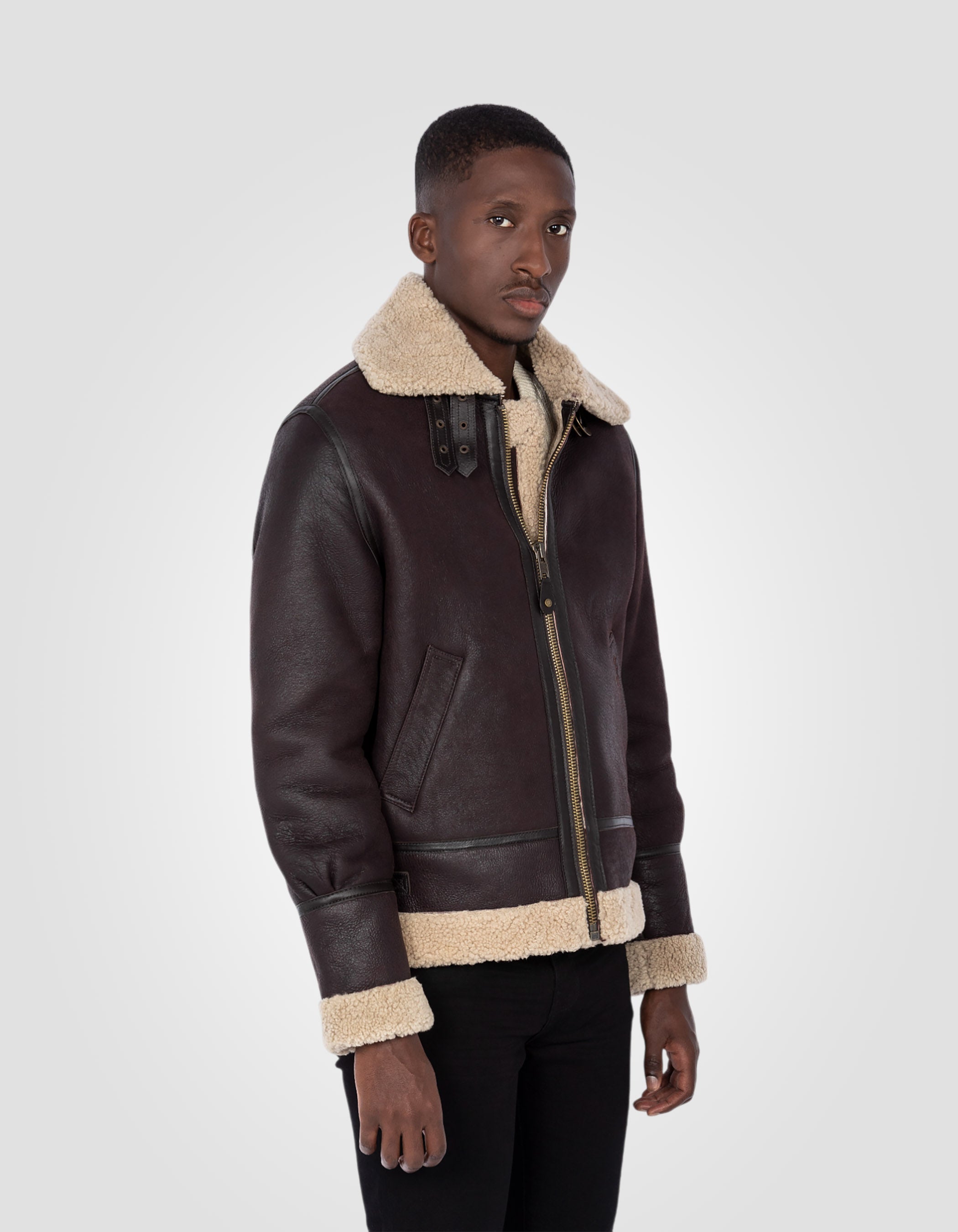 B-3 Bomber jacket, sheepskin leather-3