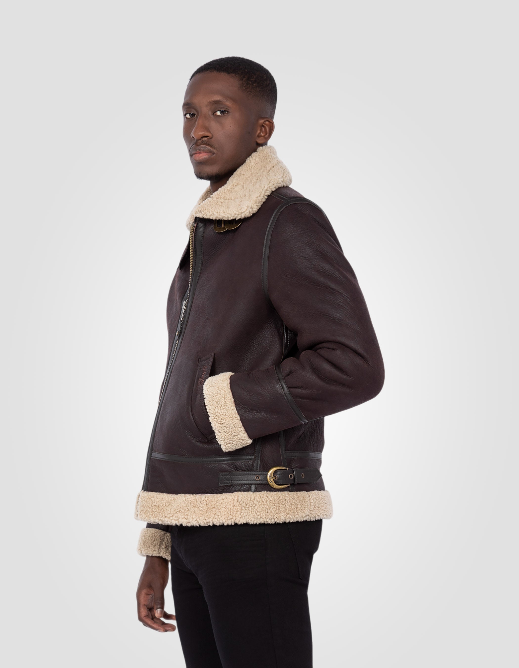 B-3 Bomber jacket, sheepskin leather-4