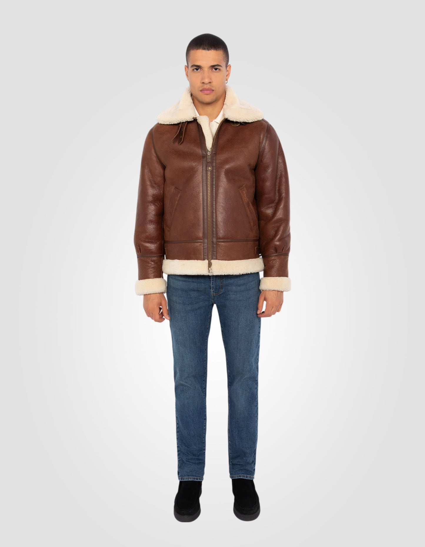 Blouson bombardier B-3, cuir de mouton