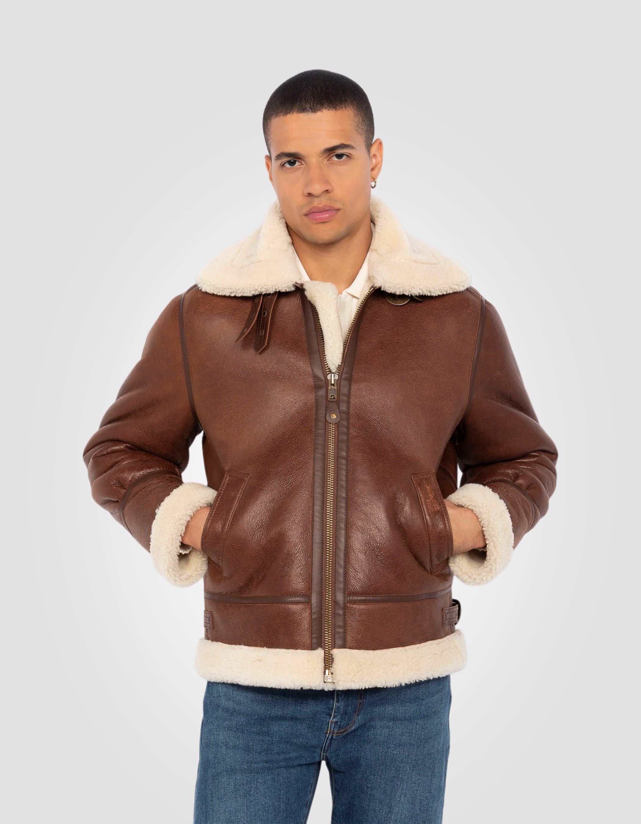 B-3 Bomber jacket, sheepskin leather-3