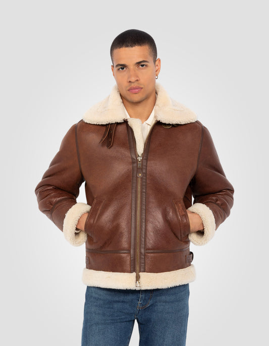 Blouson bombardier B-3, cuir de mouton