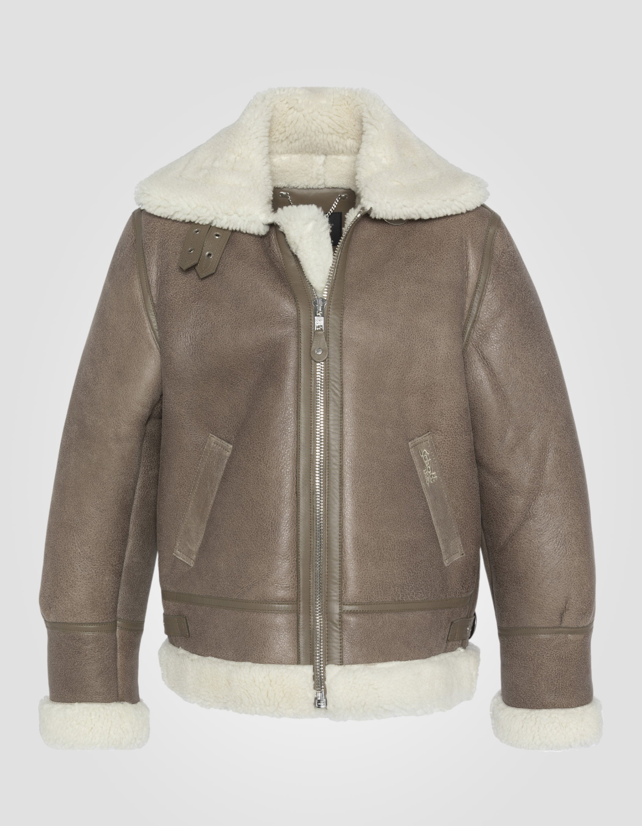 B-3 Bomber jacket, sheepskin leather, Plus size-1