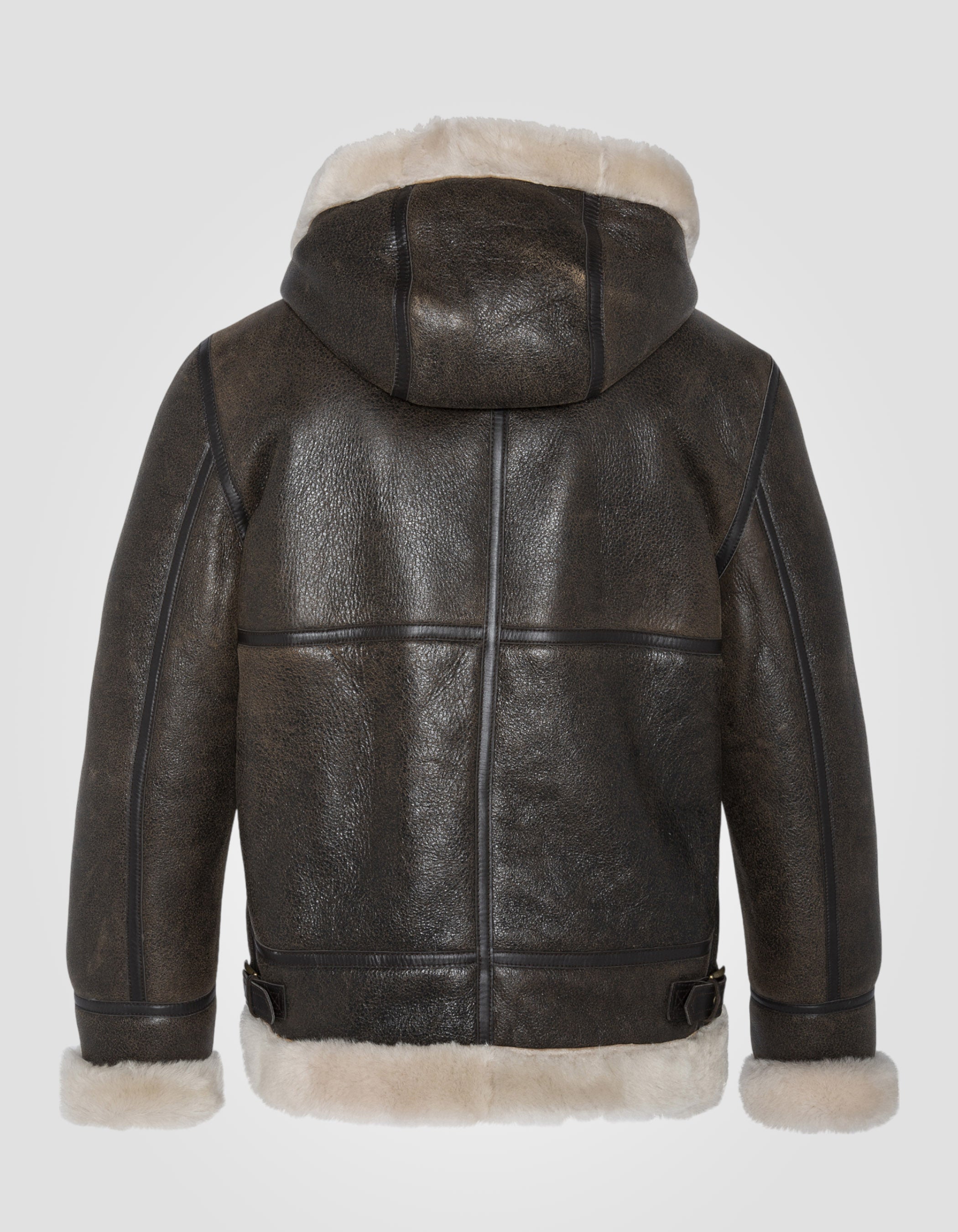 B-3 hooded bomber jacket, sheepskin leather-7