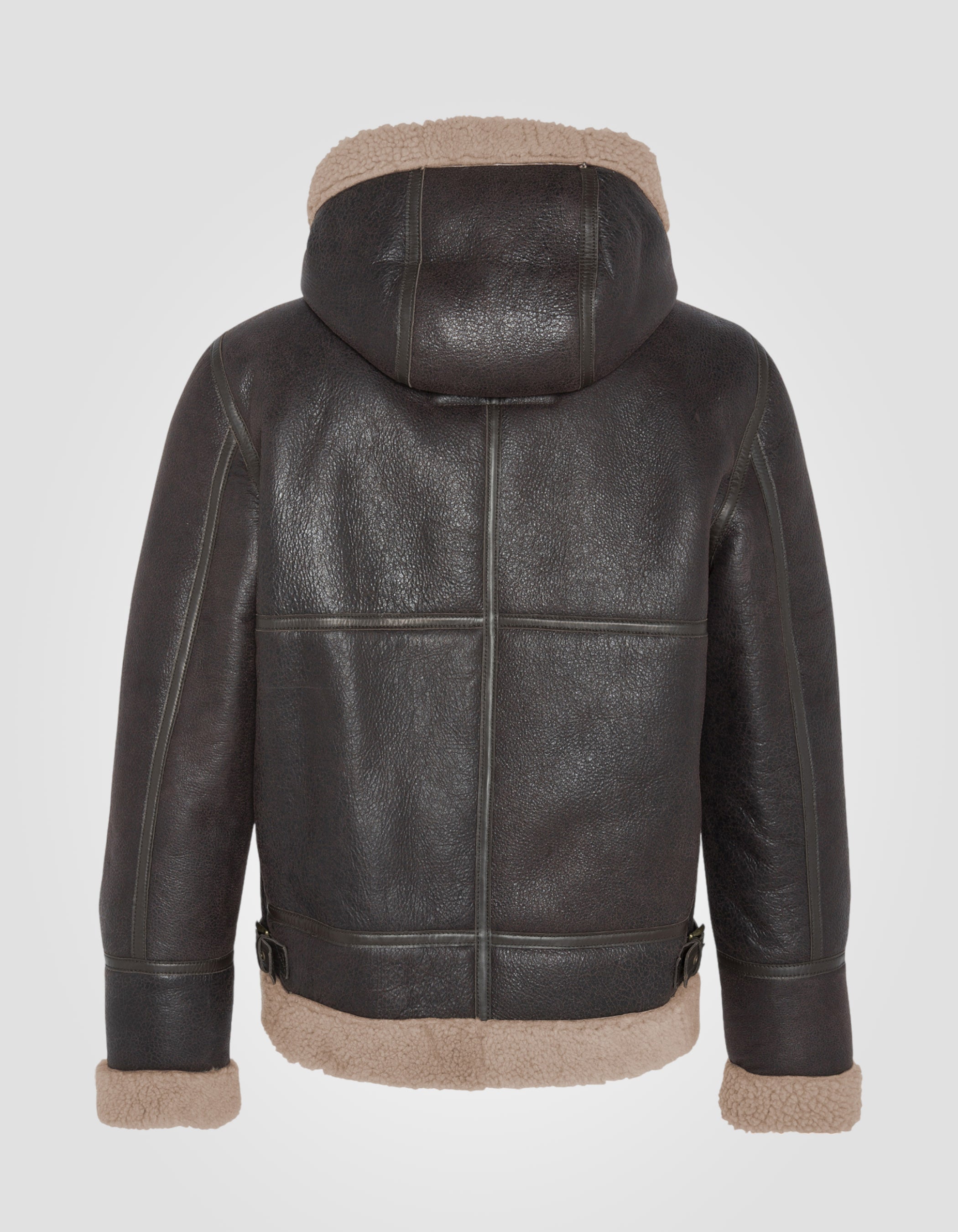 B-3 hooded bomber jacket, sheepskin leather-2