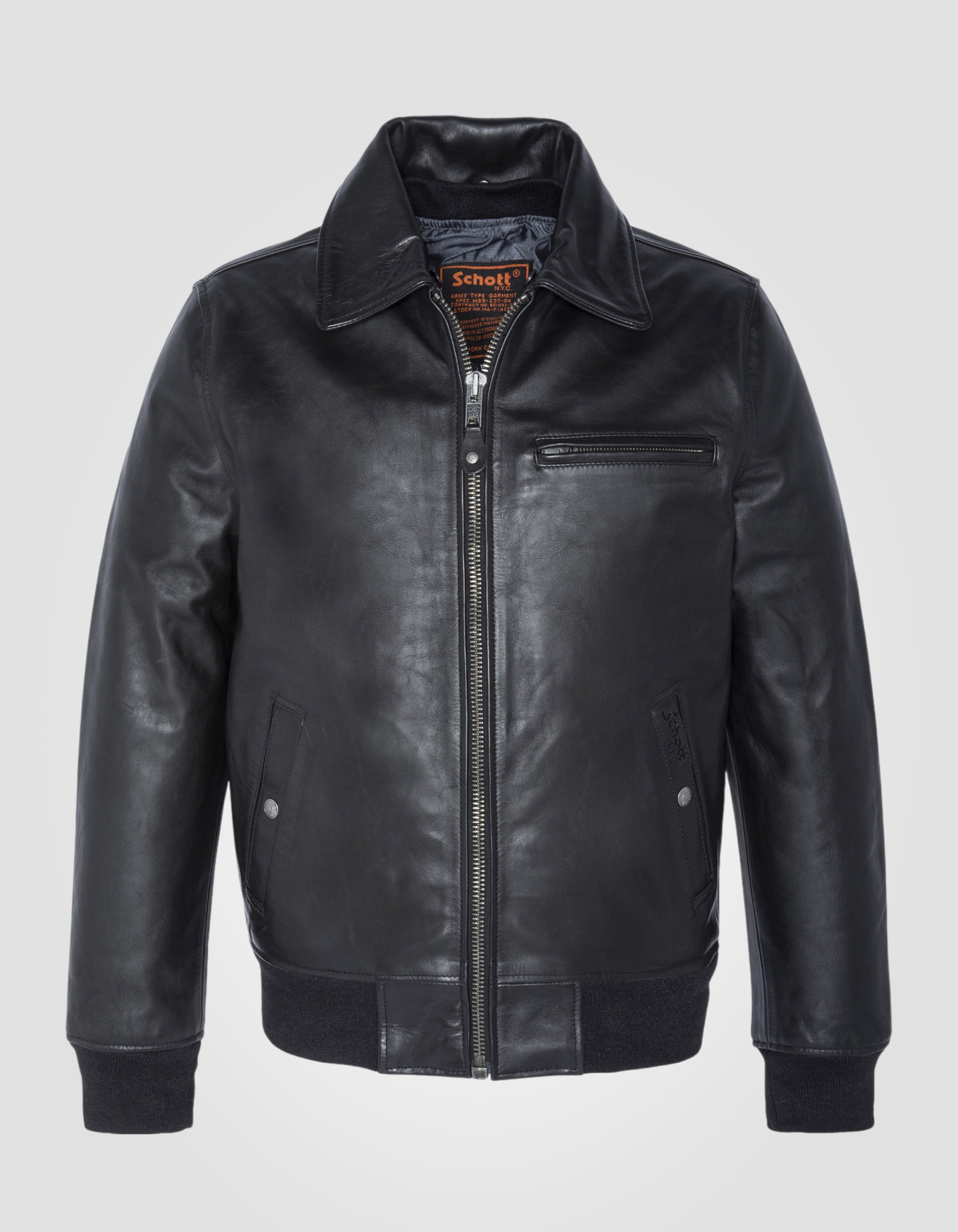 Flight jacket with removable interior, cowhide leather-3