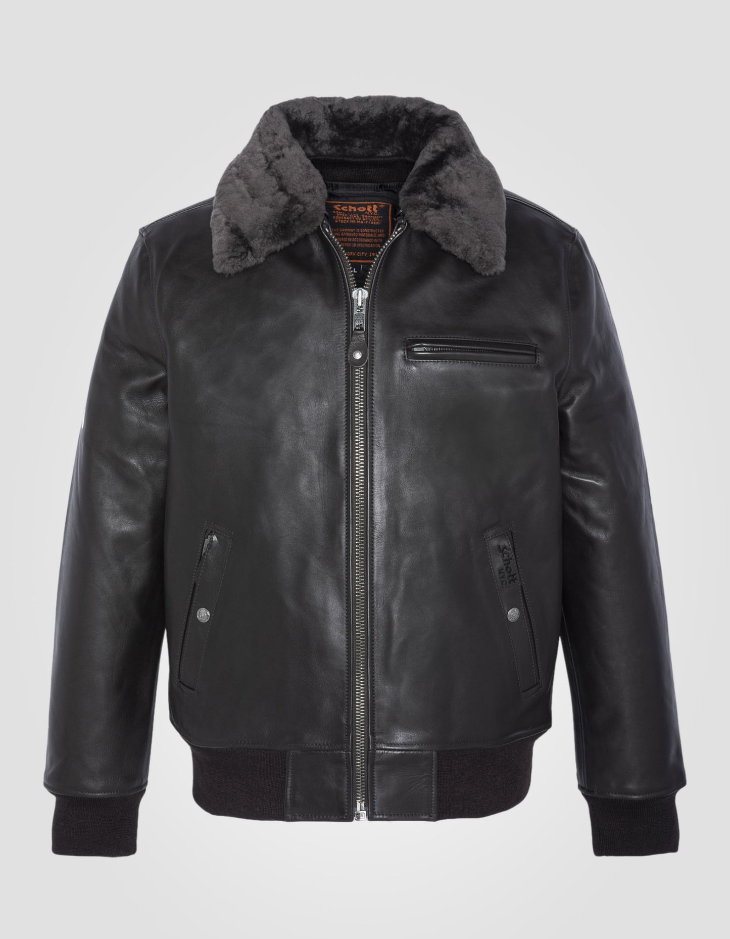 Flight jacket with removable interior, cowhide leather