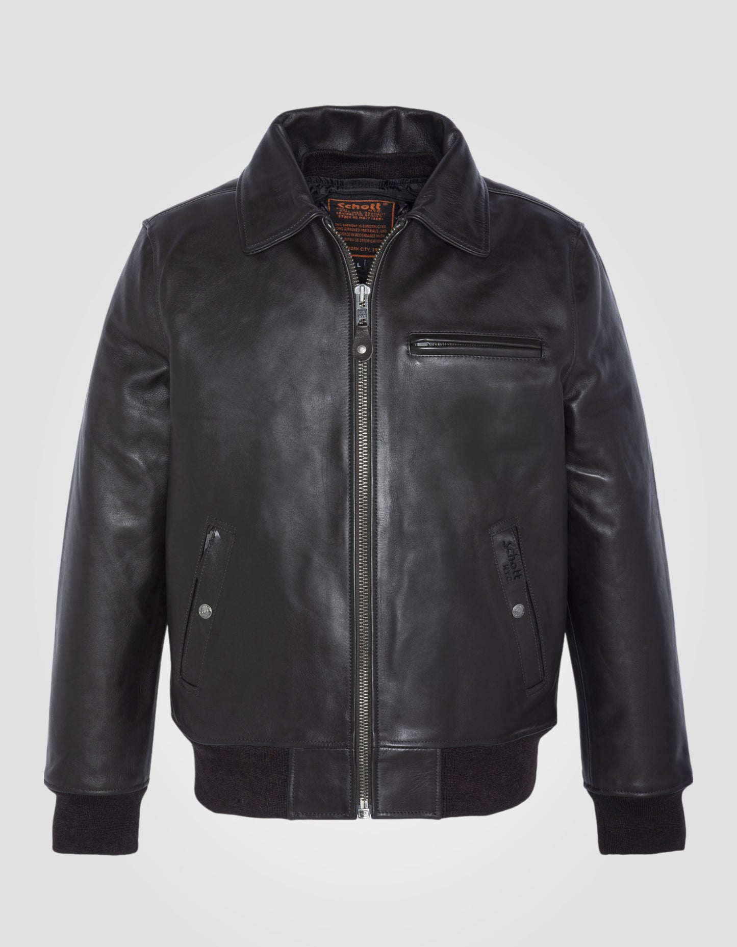 Flight jacket with removable interior, cowhide leather