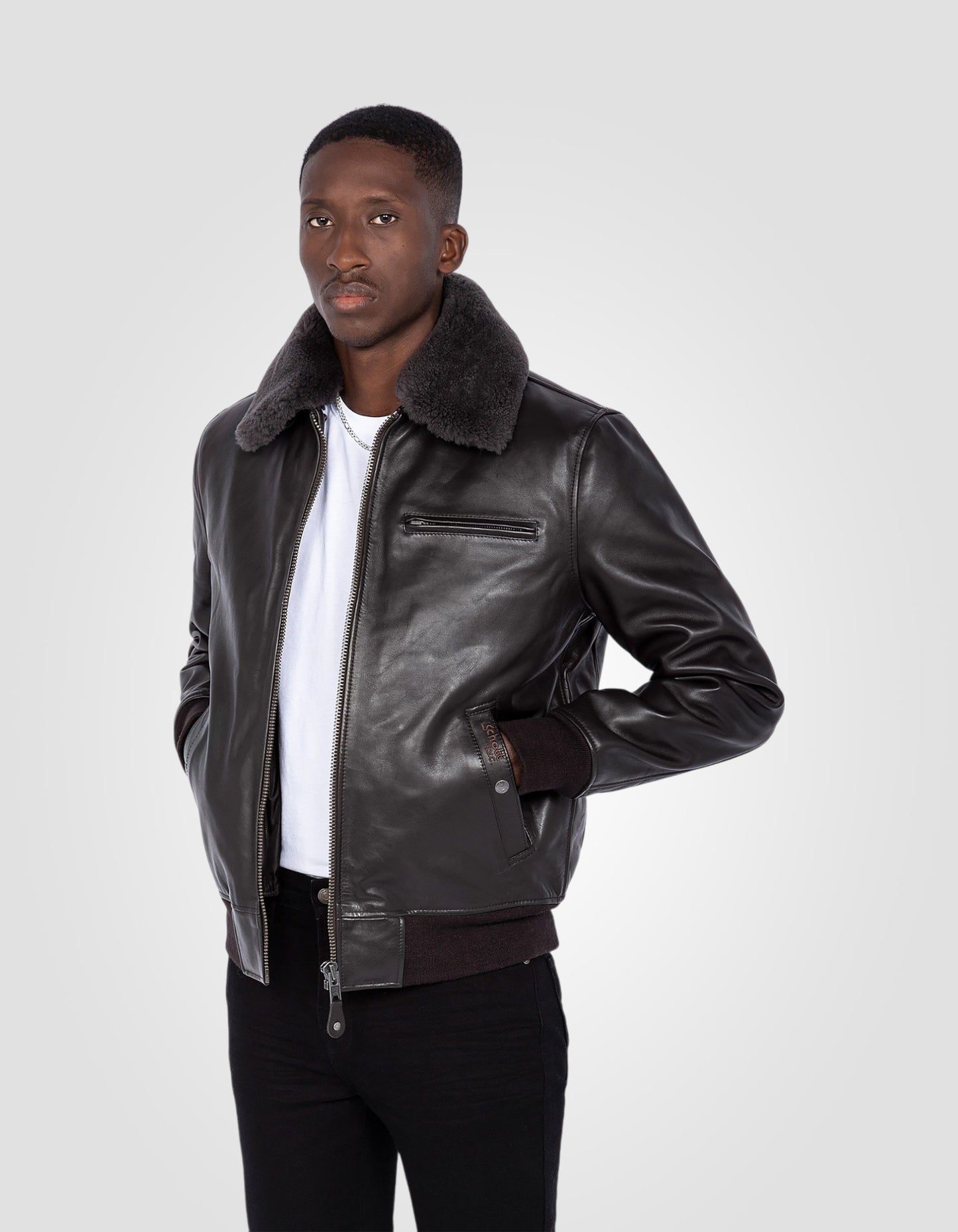 Flight jacket with removable interior, cowhide leather