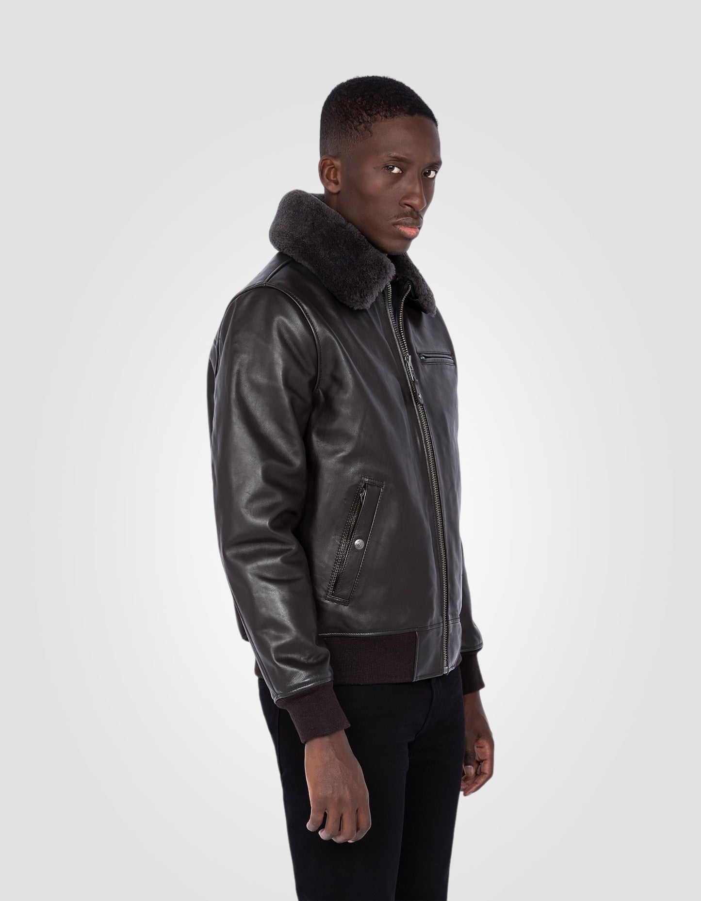 Flight jacket with removable interior, cowhide leather