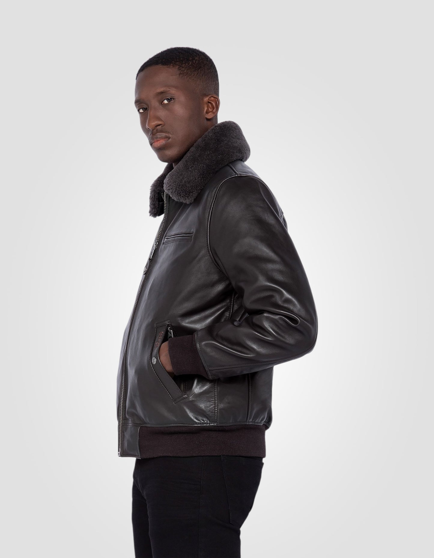 Flight jacket with removable interior, cowhide leather