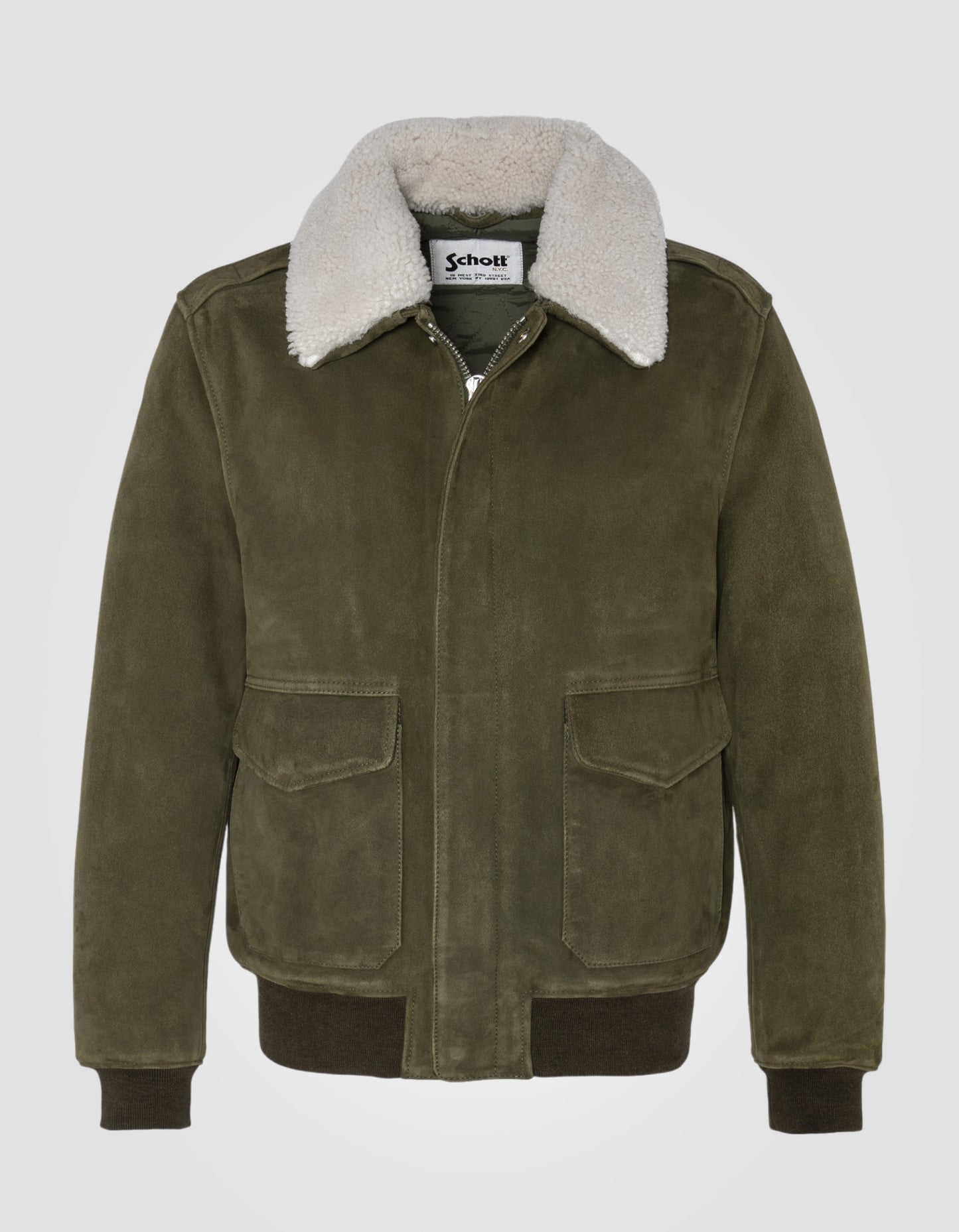 Blouson pilote suédé, cuir de chèvre