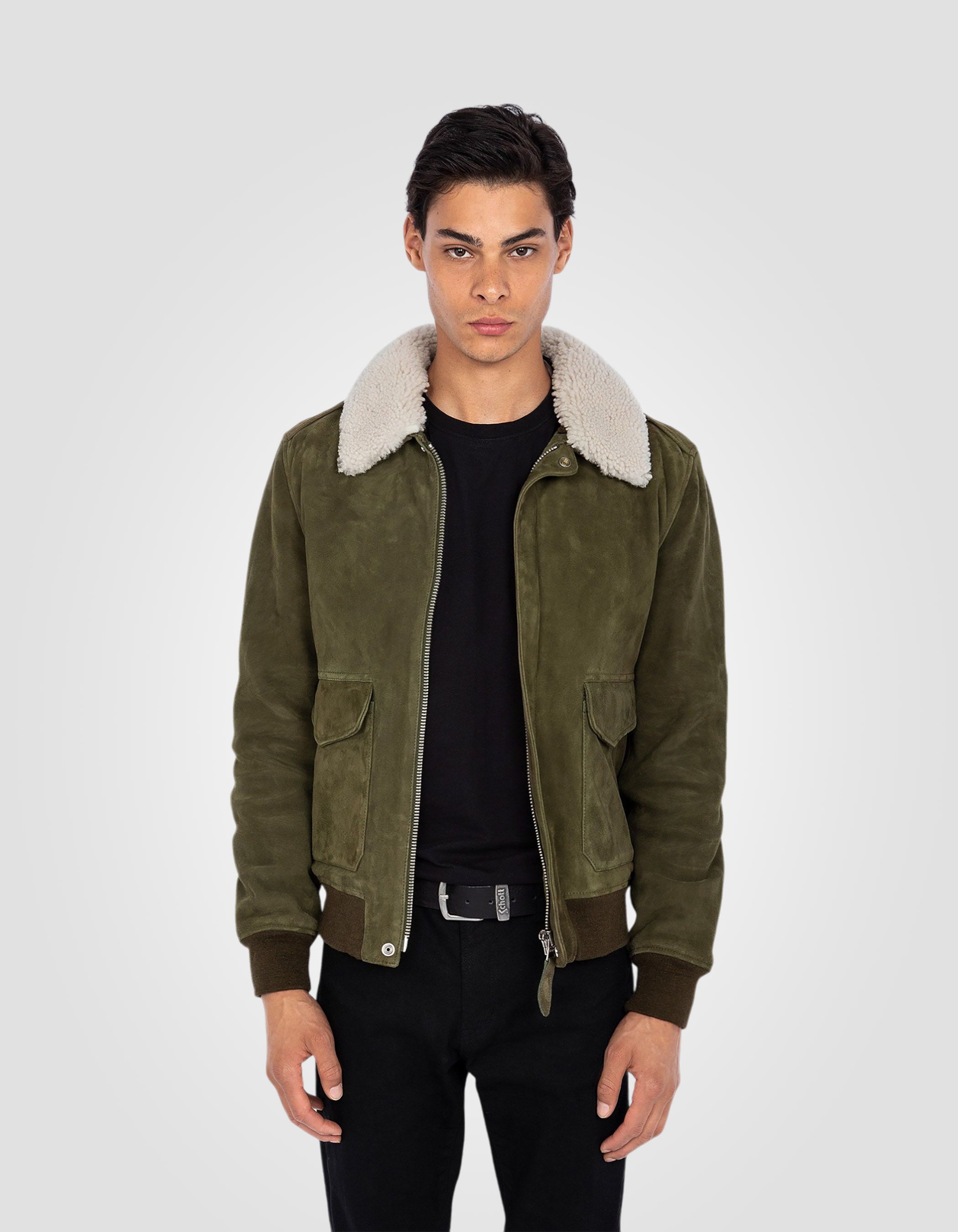 A-2 Suede flight jacket, goat leather-1