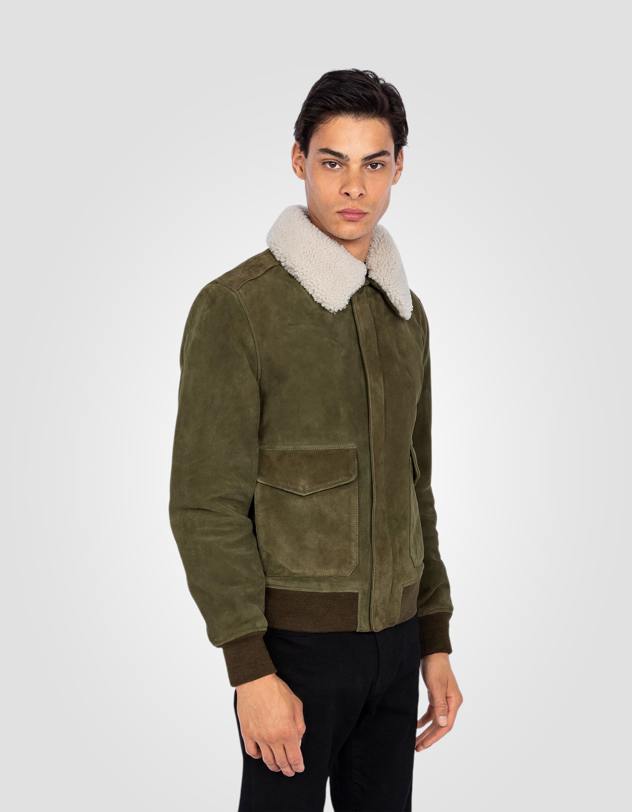 A-2 Suede flight jacket, goat leather-4