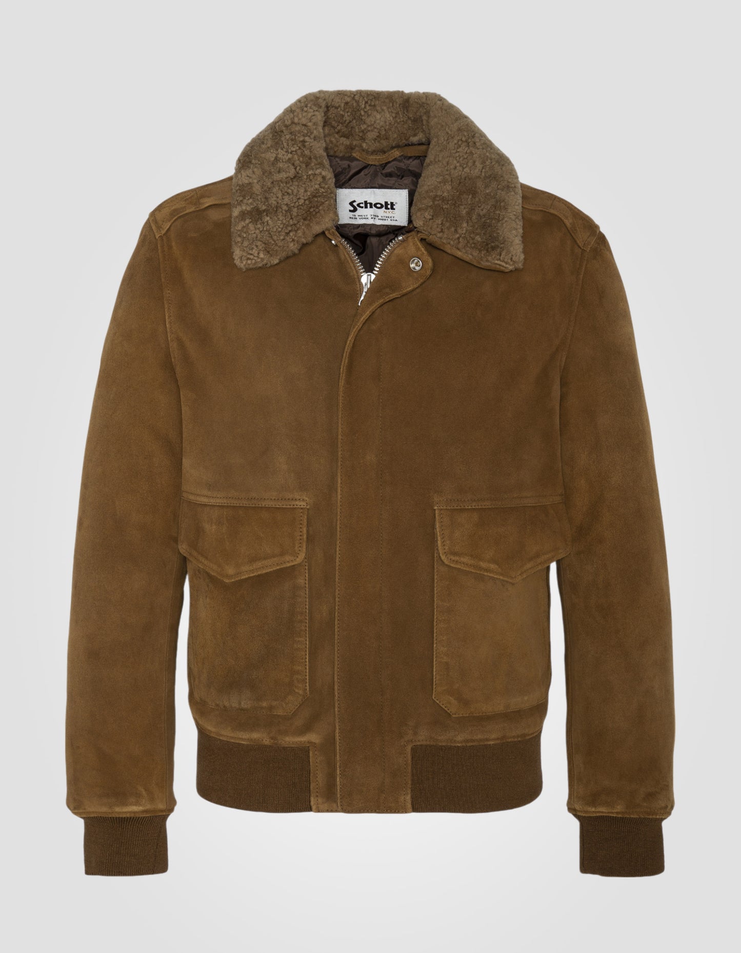 Blouson pilote suédé, cuir de chèvre