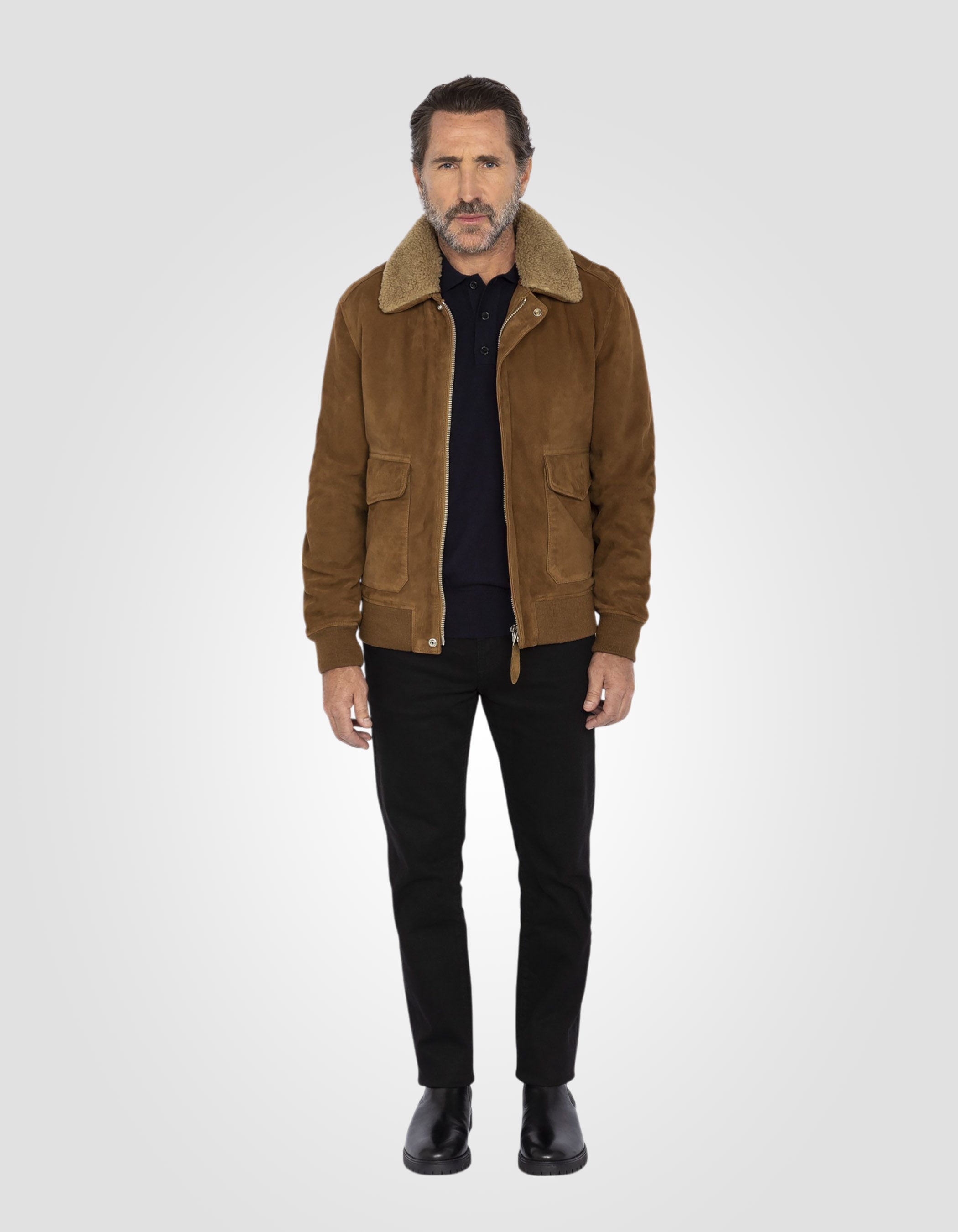 A-2 Suede flight jacket, goat leather-1