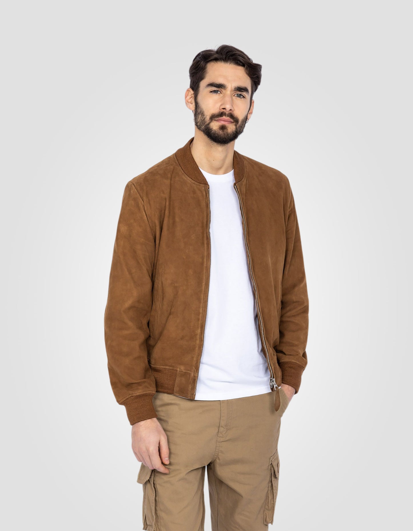 Blouson casual léger, cuir de chèvre