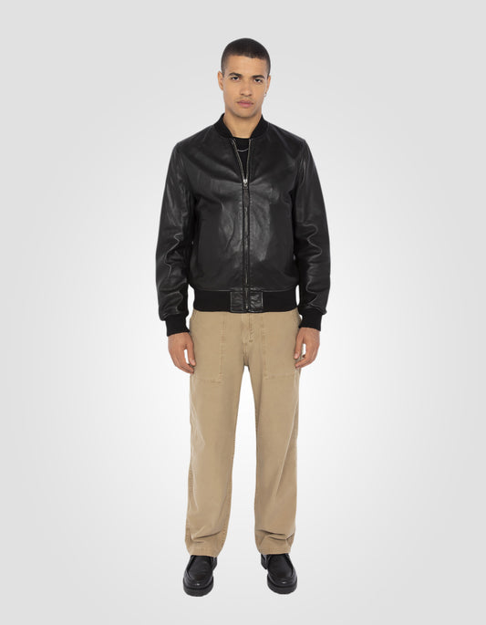 Blouson casual, cuir d'agneau