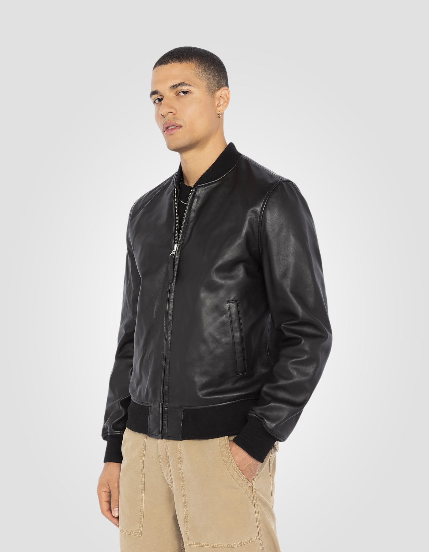 Blouson casual, cuir d'agneau