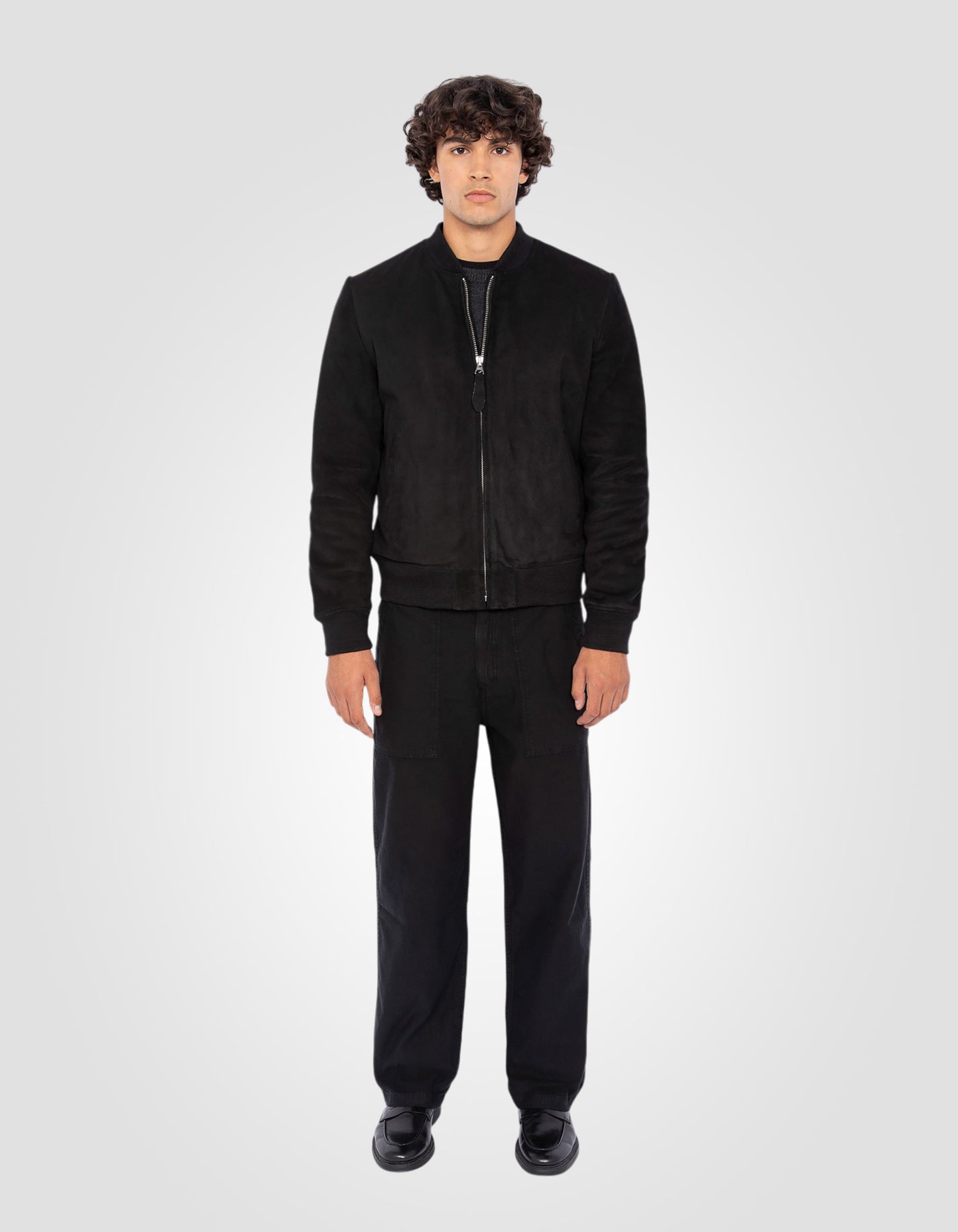 Blouson casual suédé, cuir de chèvre