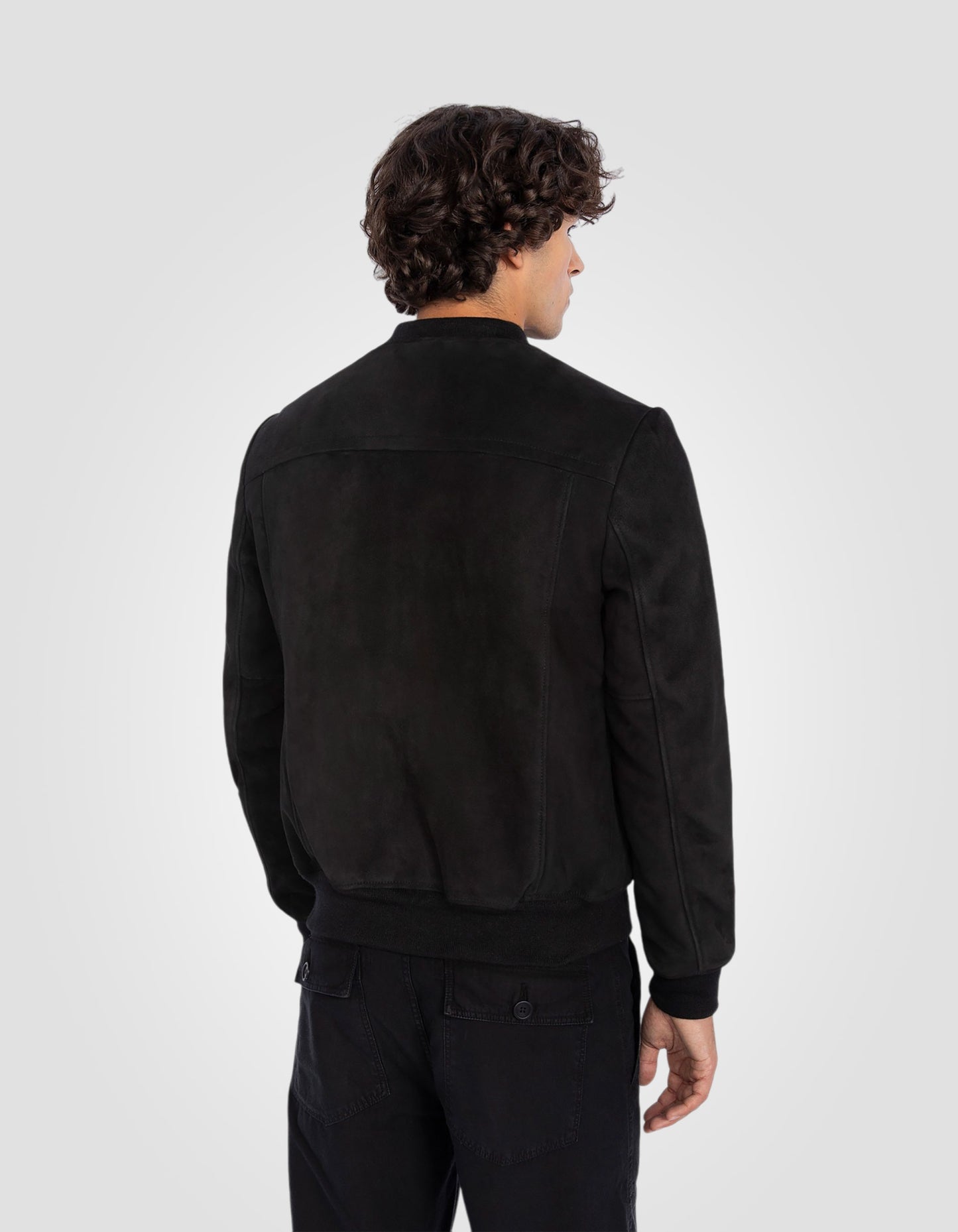 Blouson casual suédé, cuir de chèvre